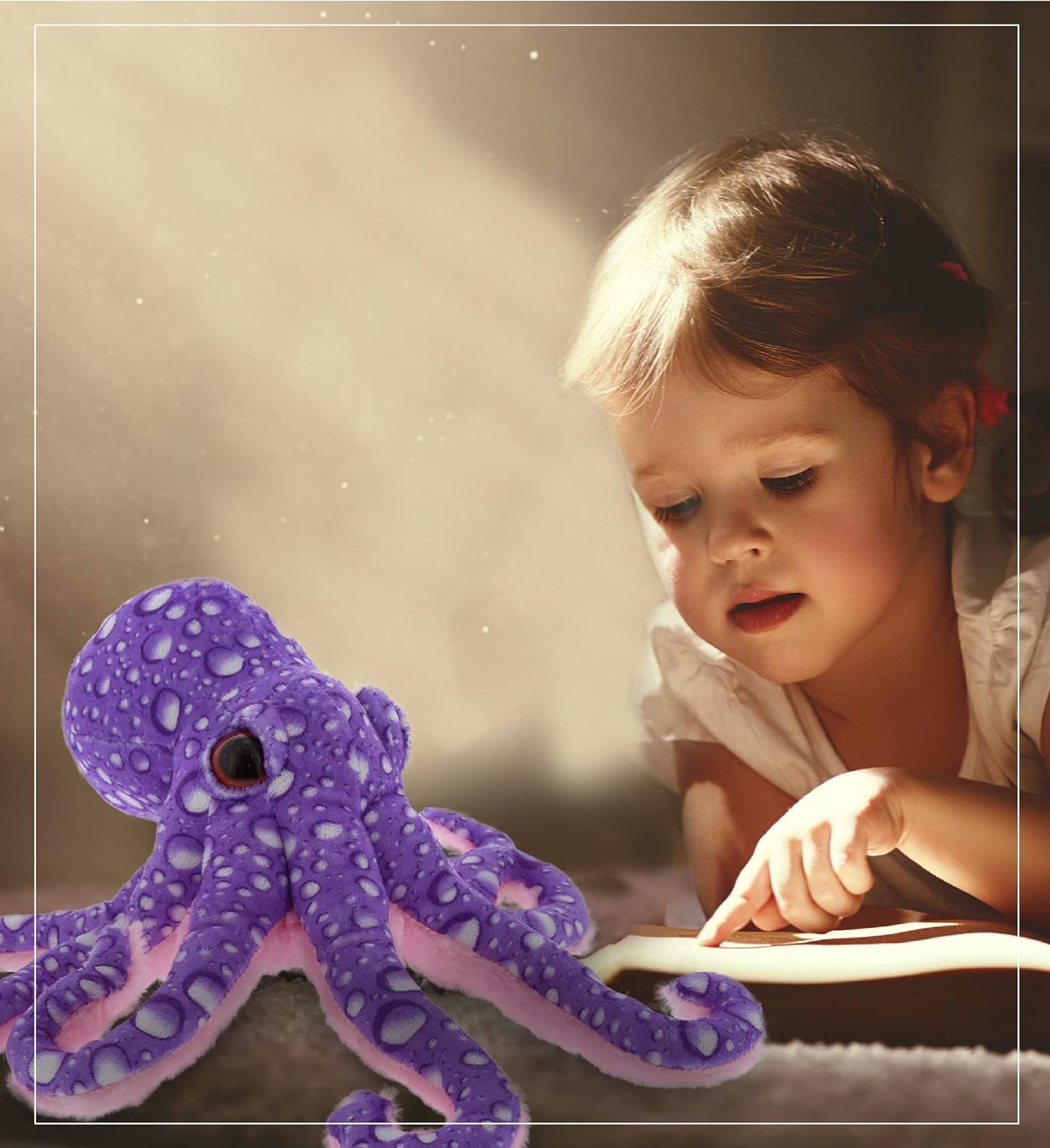 DolliBu Wild Stuffed Animal Purple Octopus 12 in