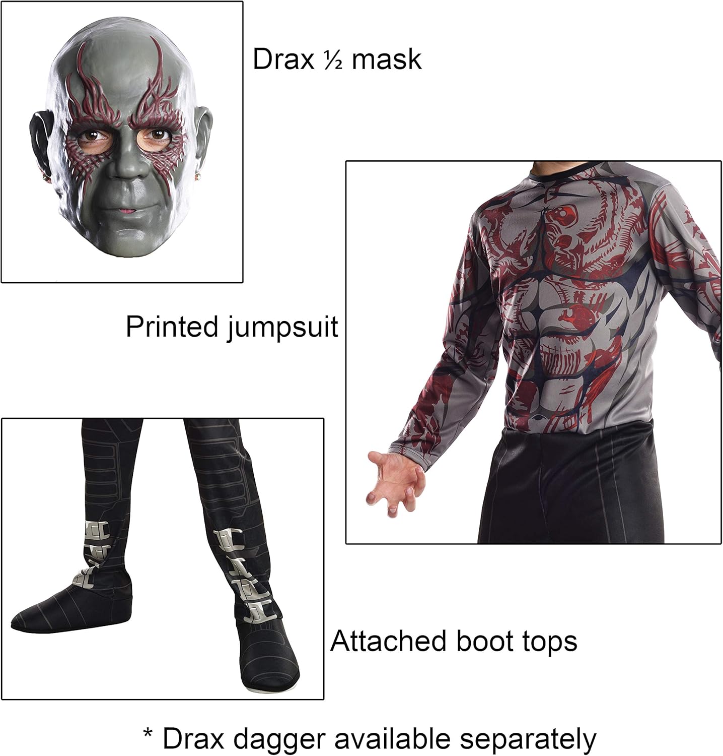Rubies Marvel Avengers Endgame Drax Costume for Kids