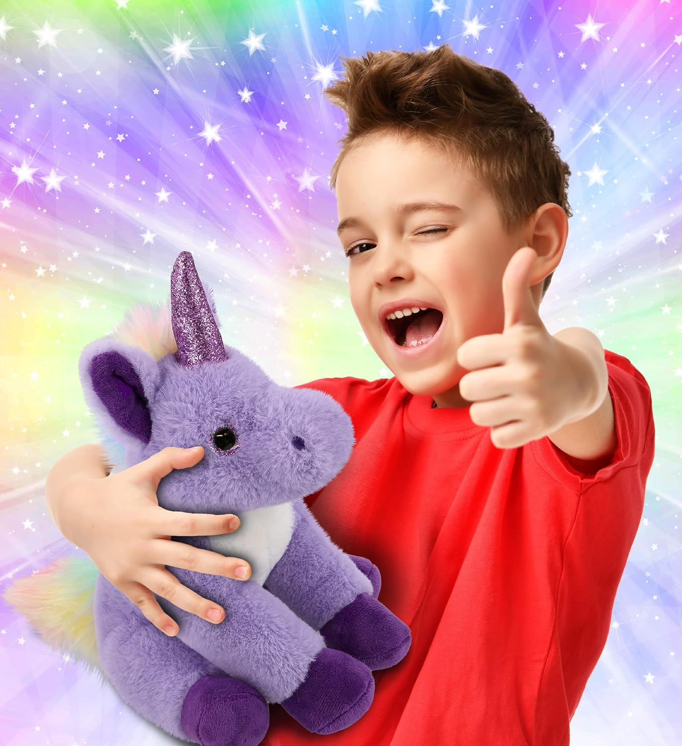 DolliBu Plush Purple Unicorn - 9 Inches Huggable Toy