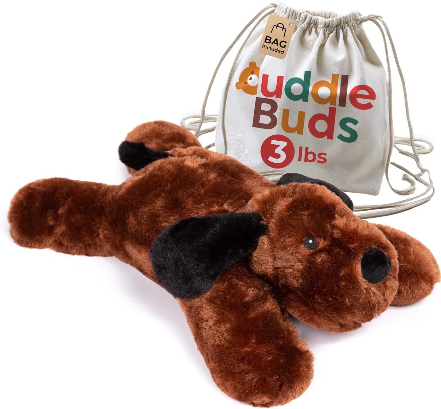 Cuddle Buds 3lbs Weighted Plush Dog for Kids and Adults