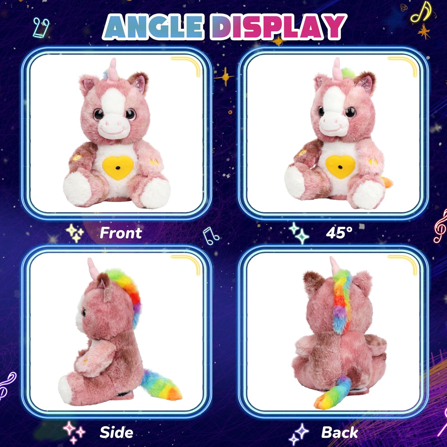 Cuteoy Plush Unicorn Star Projector Night Light