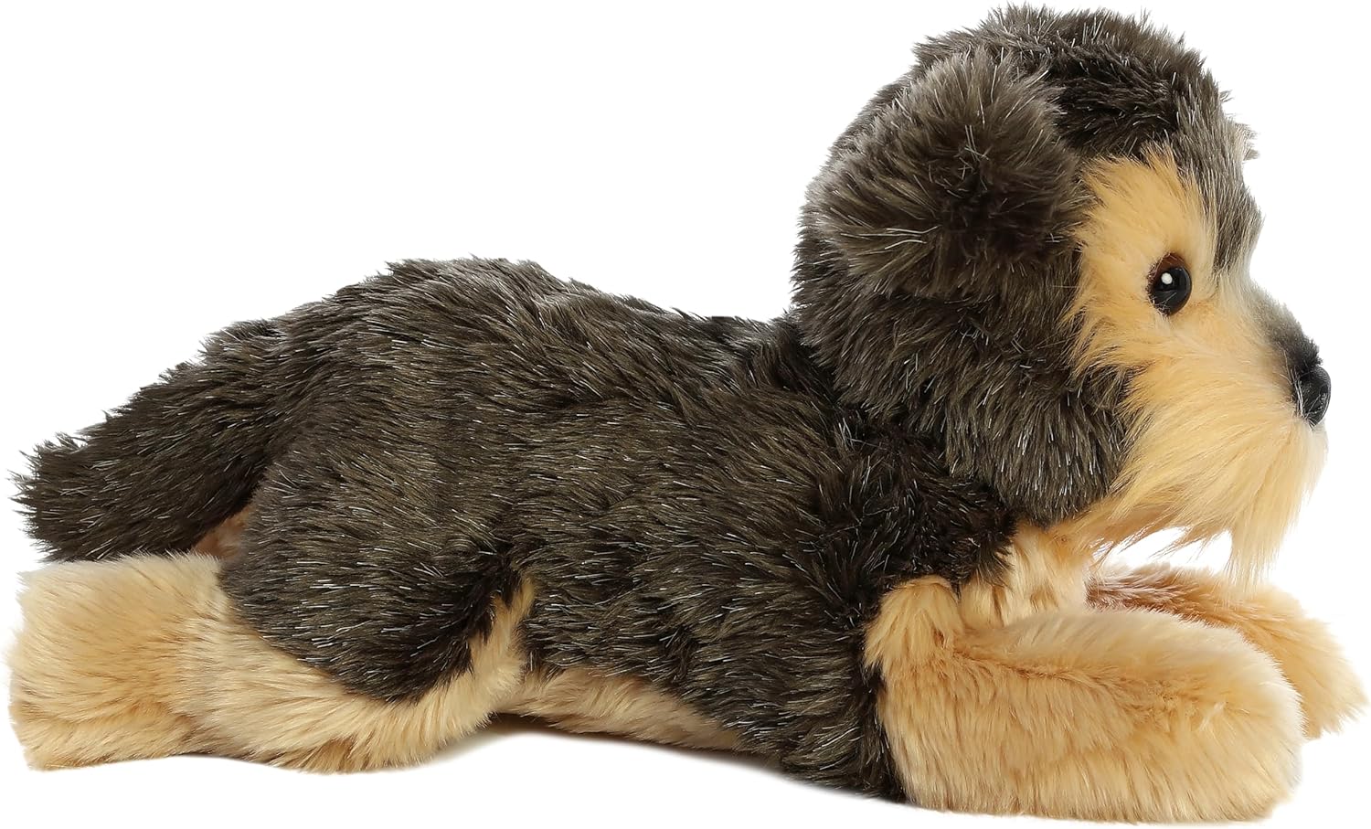 Aurora Adorable Flopsie Yorkie Stuffed Animal - Gray 12 Inches