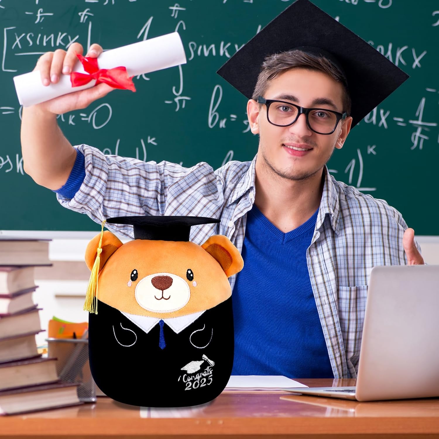 Graduation Bear Plush Pillow 8 Inch 2025 Class Gift