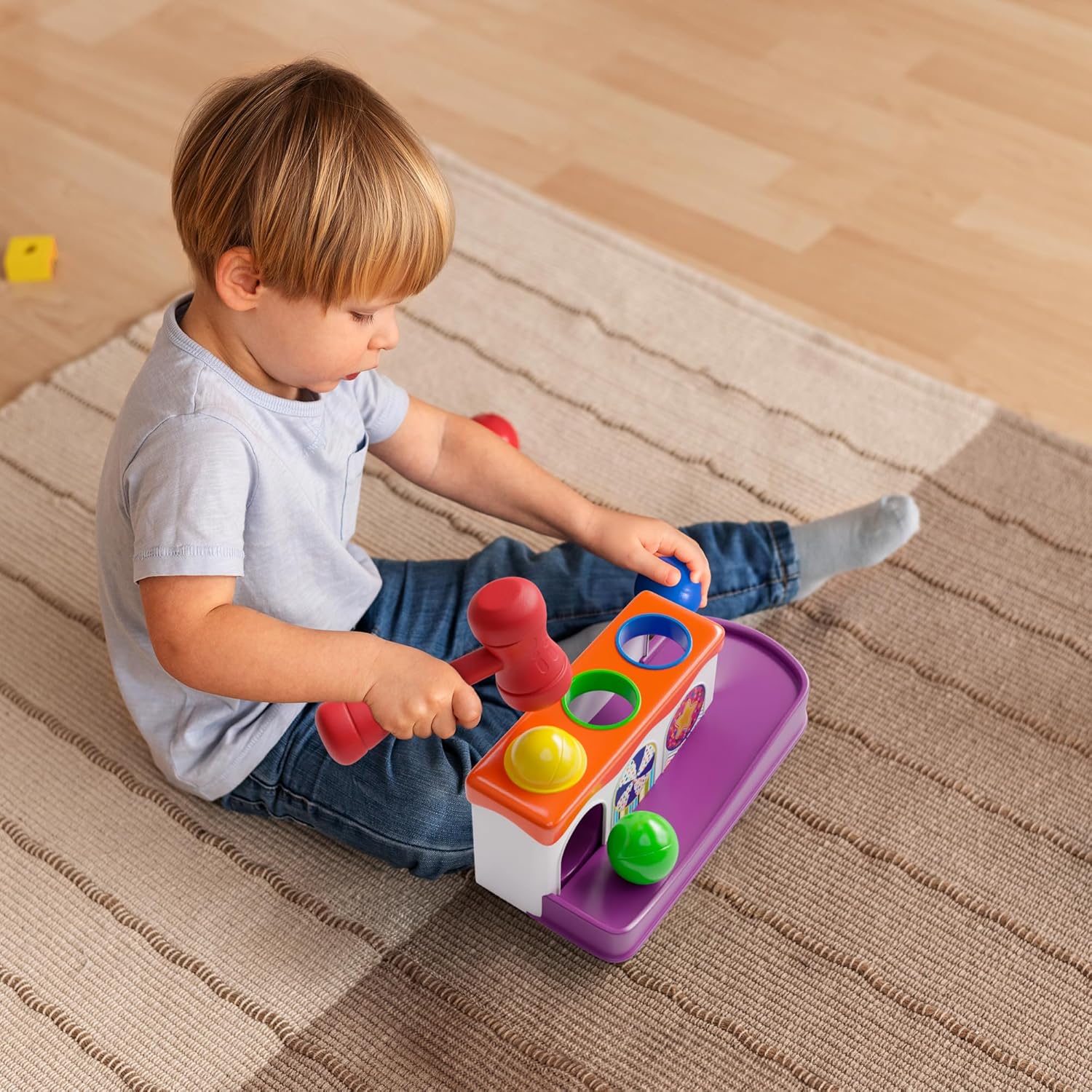 Lollipop Baby Hammer Toy Set - 3 Balls Child-Friendly Hammer