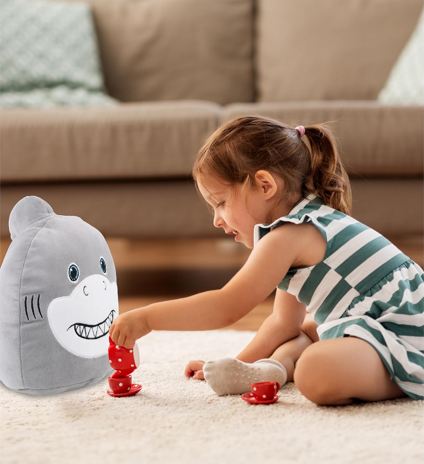DolliBu Snug-Mooshies Shark Plush 10 Inch
