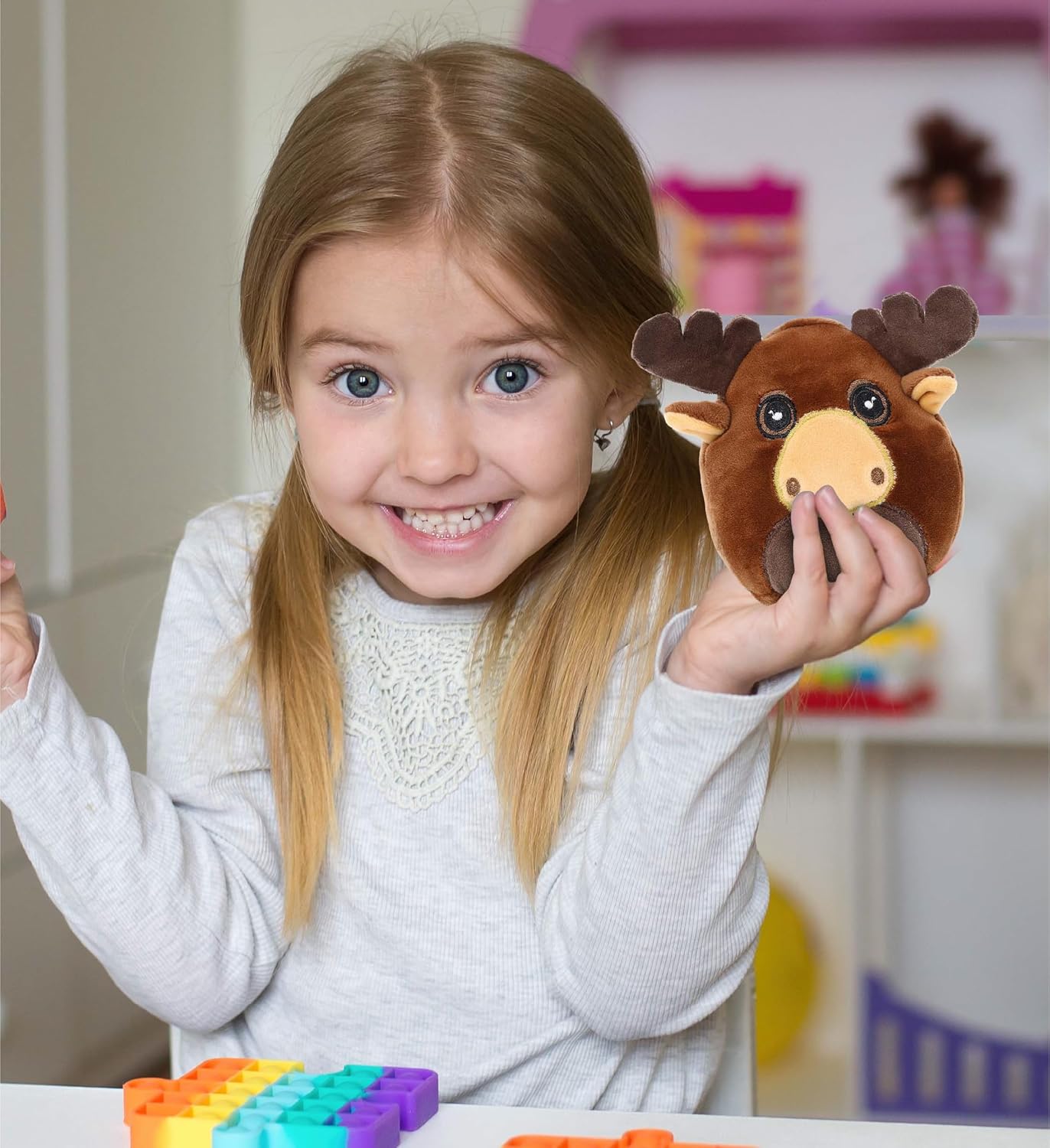 DolliBu Snug Mooshies Moose Stuffed Animal - 4 Inch