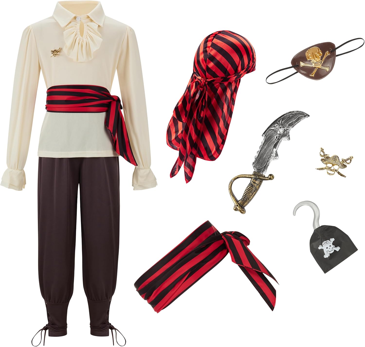 Kosgraiy Kid Pirate Costume with Accessories
