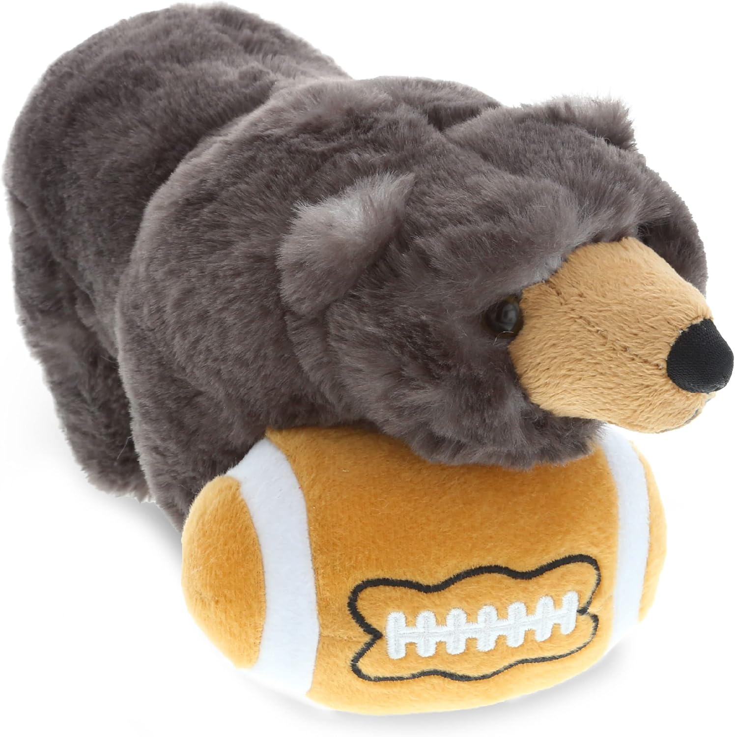 DolliBu Black Bear Plush with Football - 11 Inch Soft Huggable Stuffed Animal