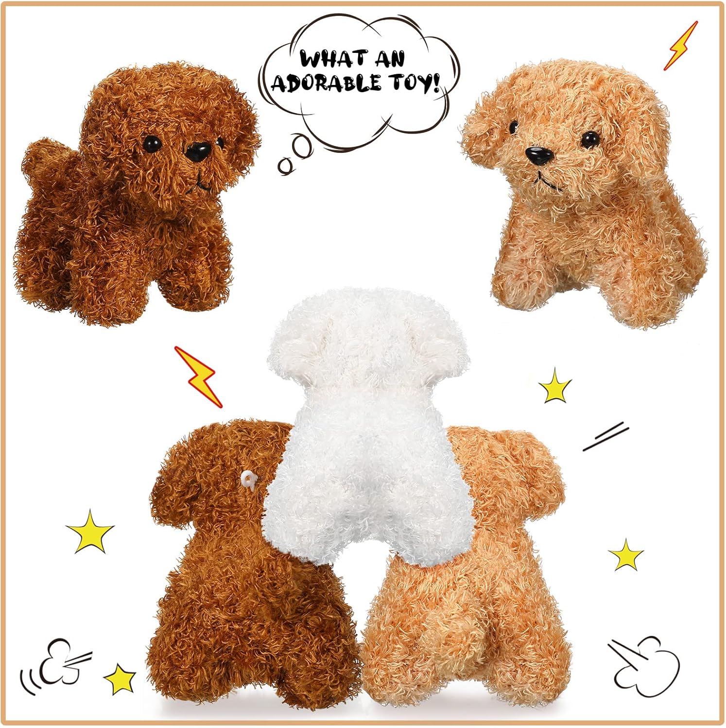 Skylety 12-Pack 5 Mini Dog Plush Toys Set