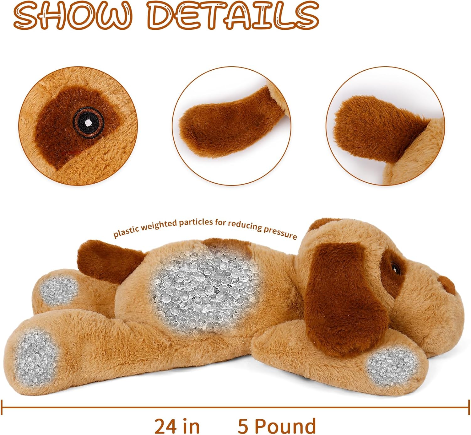 Gubuy 5lbs Weighted Dog Plush Toy 24in