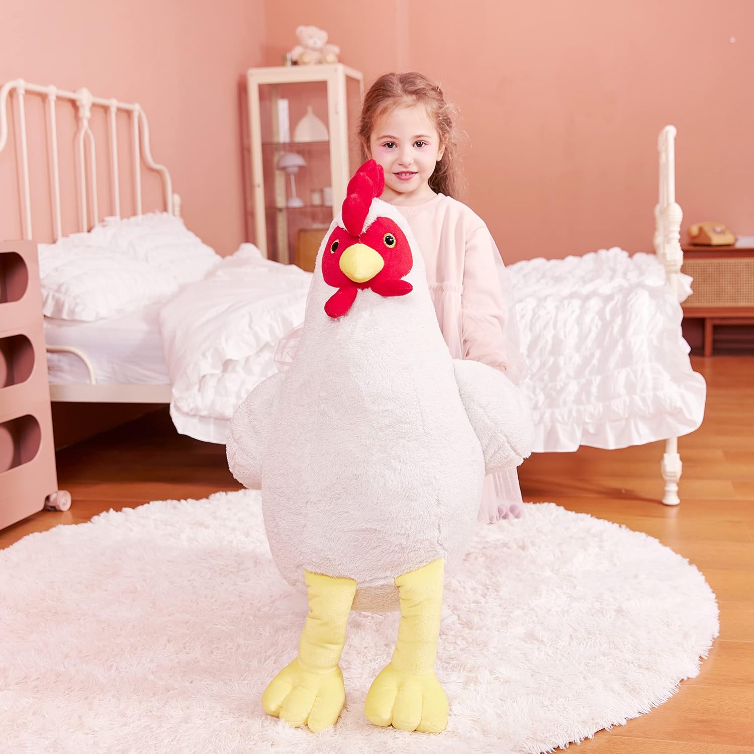IKASA Giant Chicken Plush Stuffed Animal Toy 23 Inch Big Size