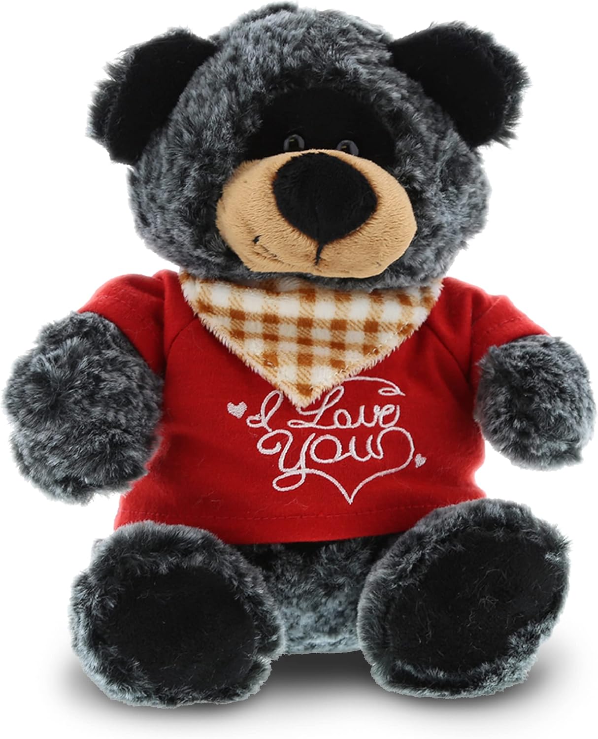 DolliBu I Love You Valentine Plush Black Bear - 8 Inches 1