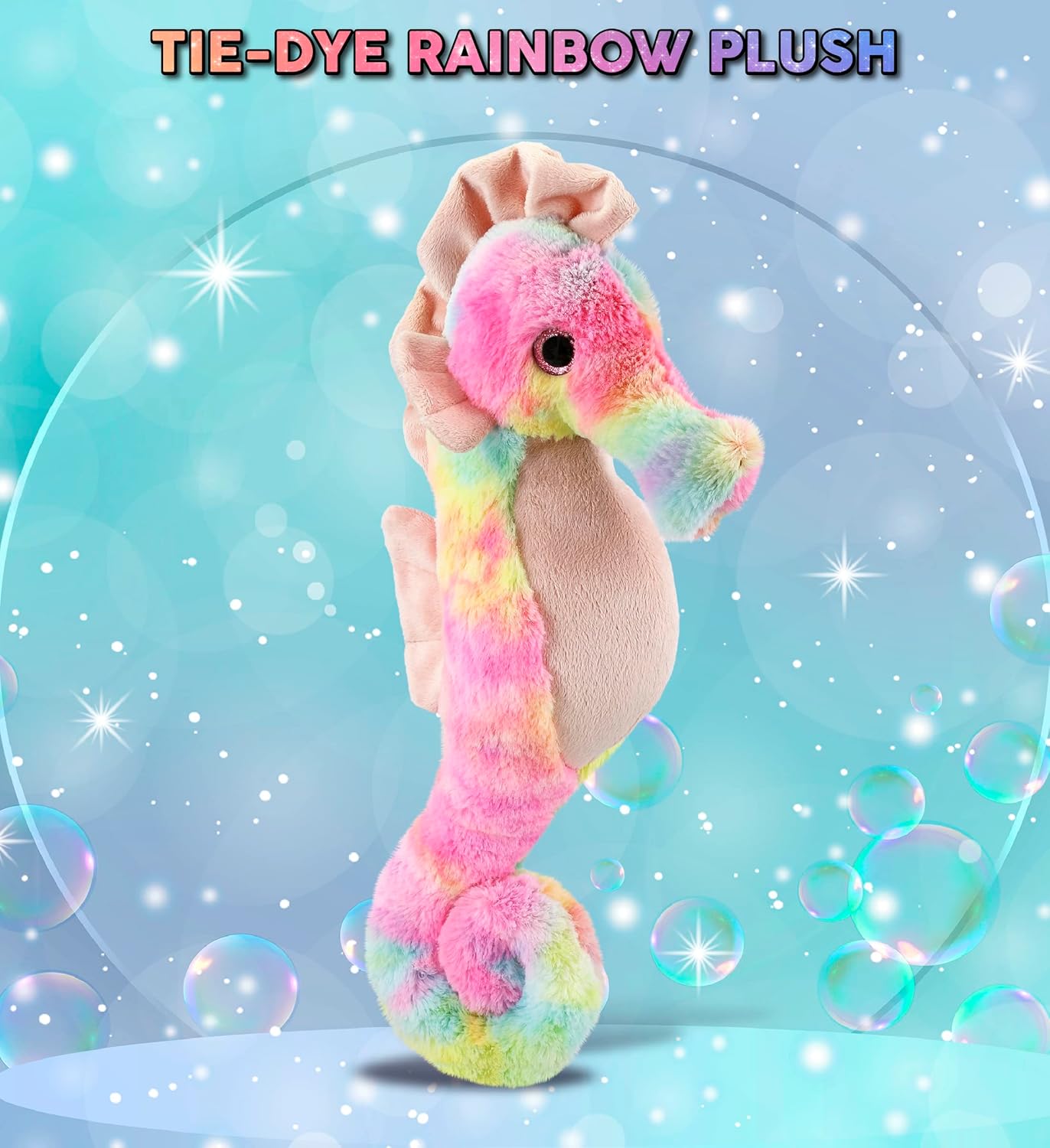 Dolli Bu Rainbow Seahorse Plush Toy - 15 Inches
