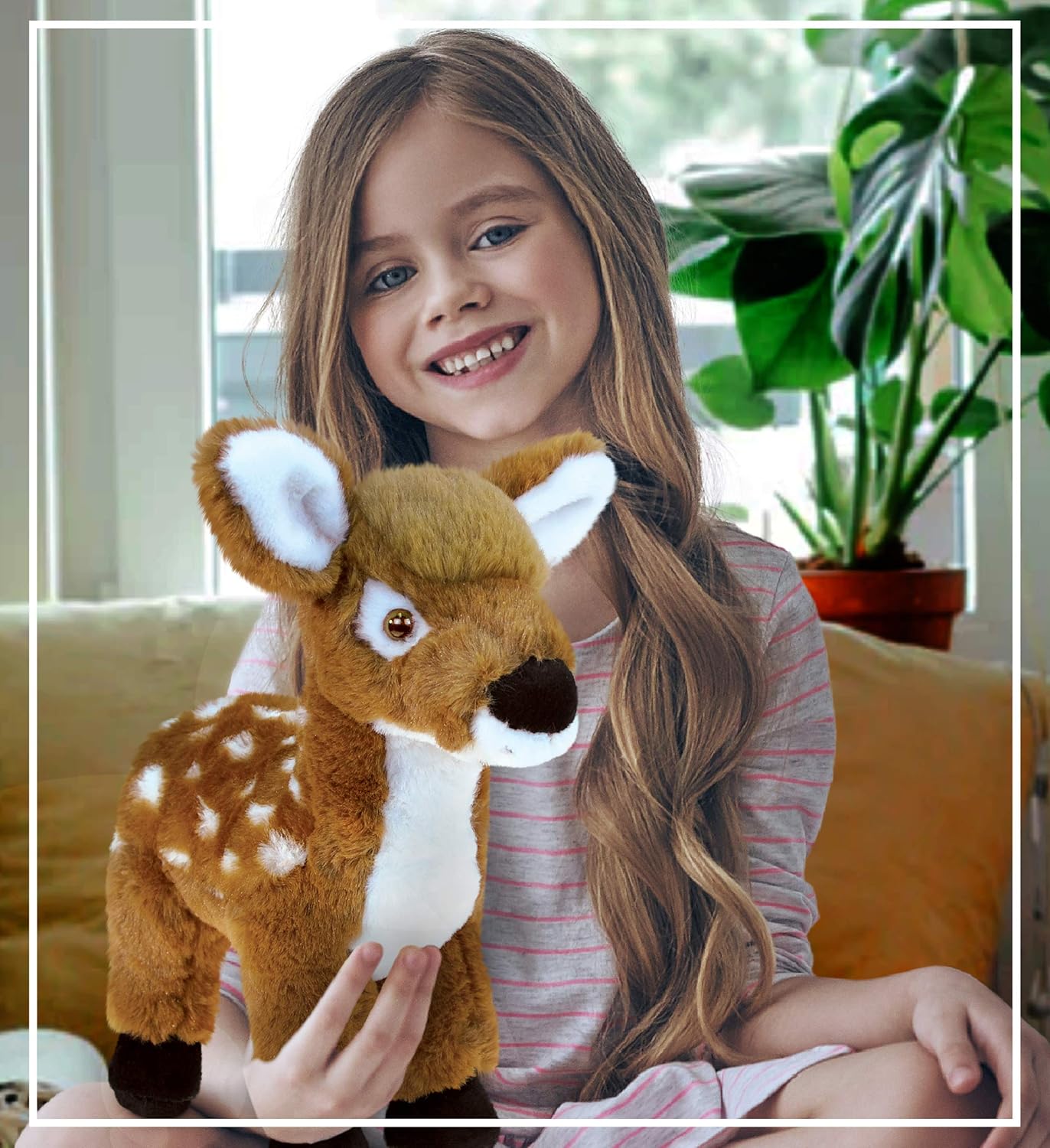 DolliBu Plush Deer - Super Soft Huggable 125 Inch Standing Deer Toy