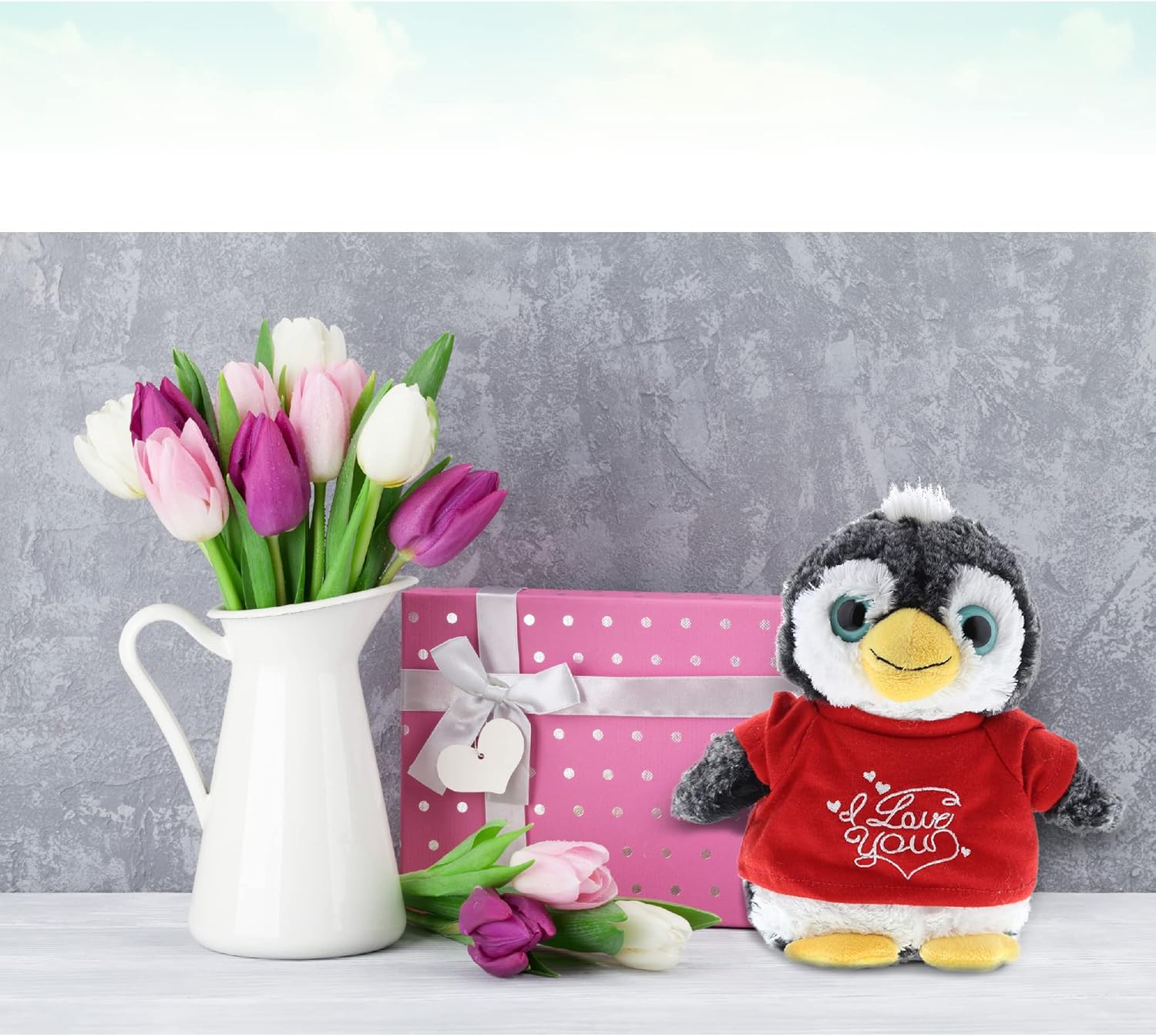 DolliBu I Love You Valentine Penguin Plush - 9 Inches