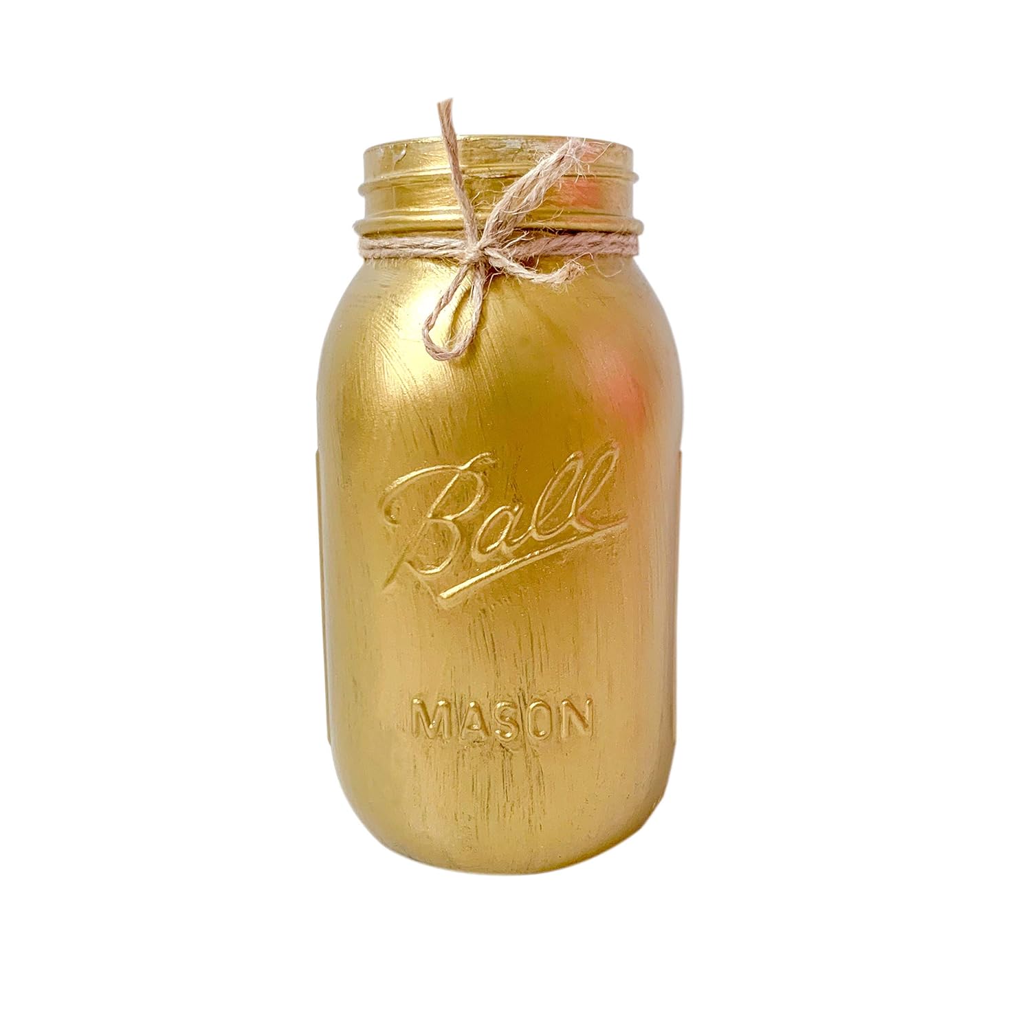 Gold Mason Jar - Hand Painted 32 oz Party Centerpiece
