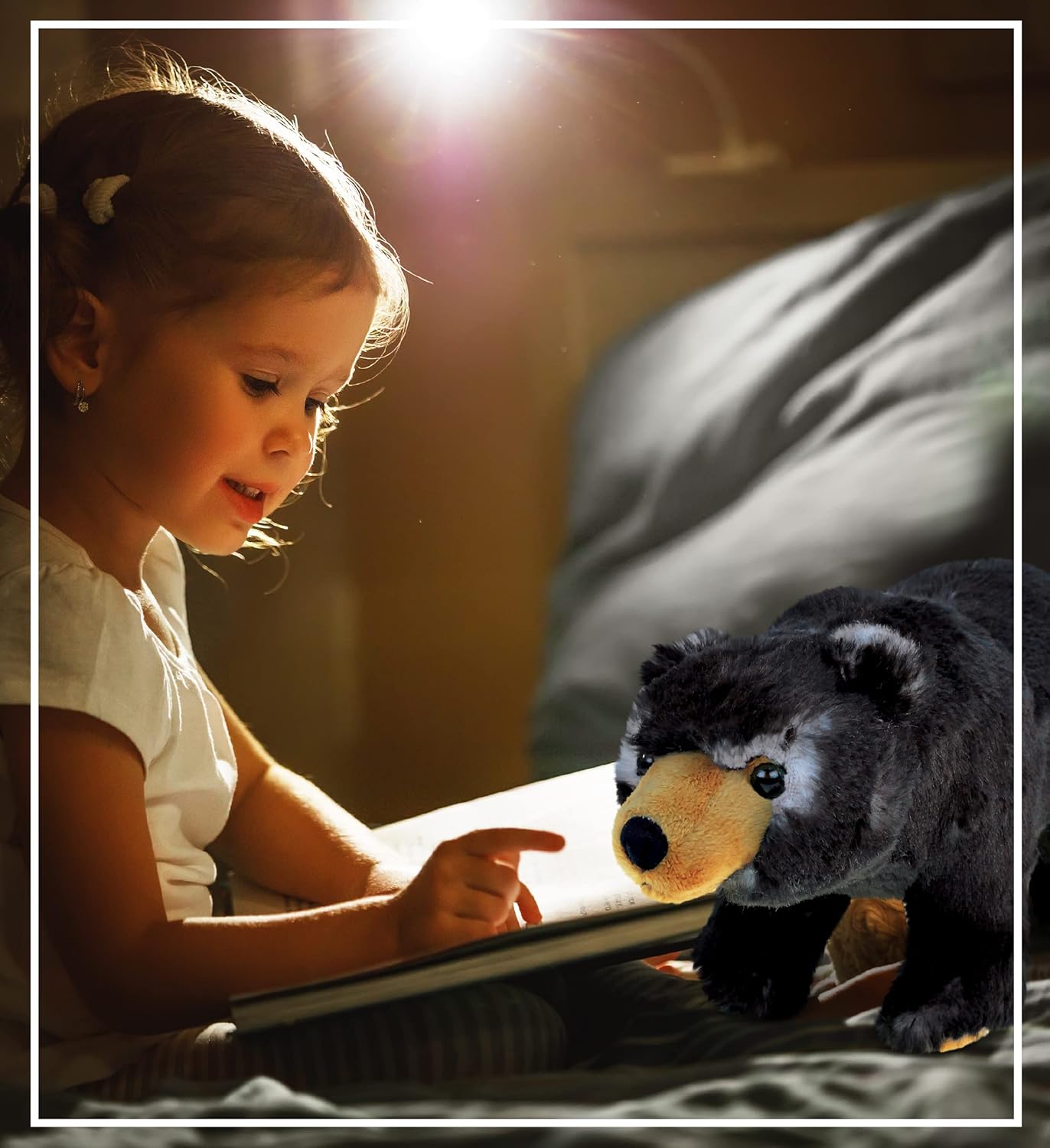 Puzzled DolliBu Standing Black Bear Plush Toy - 11 Inch
