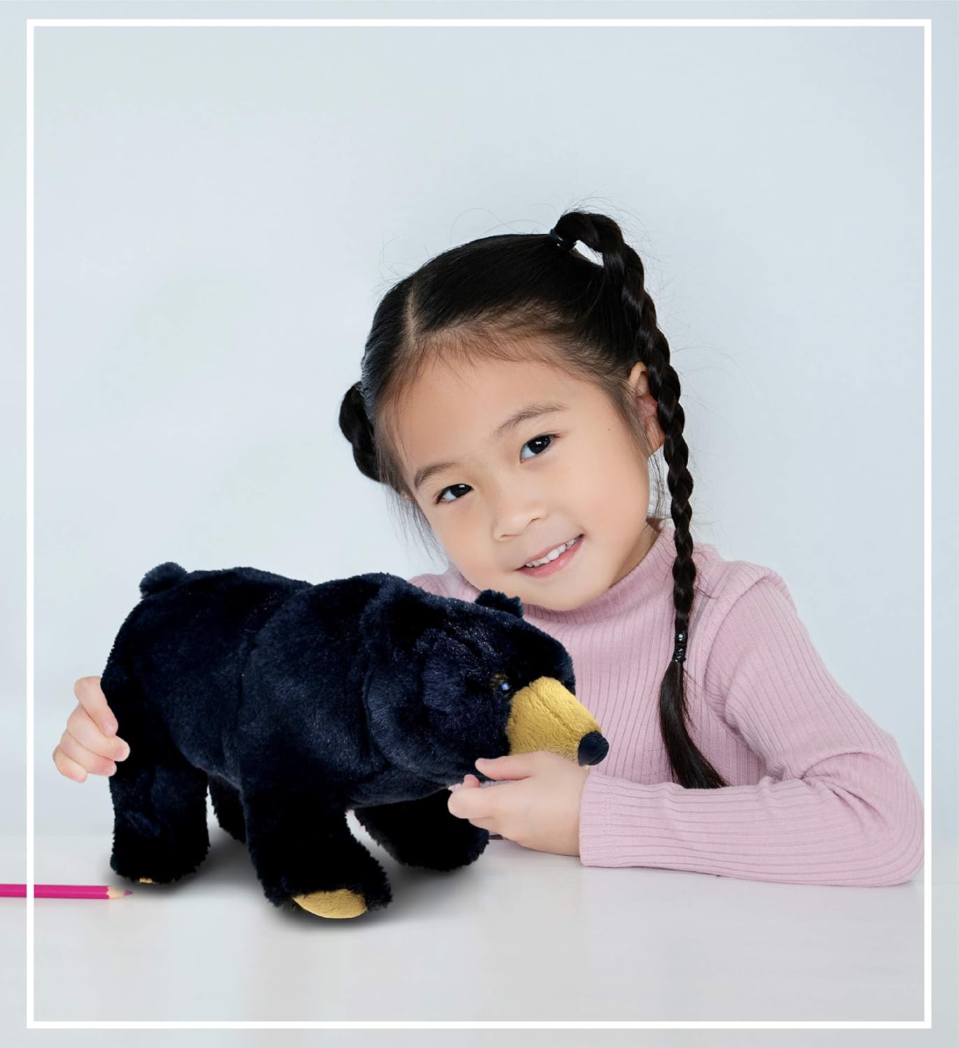 DolliBu Plush Black Bear - 11 Inch Huggable Toy