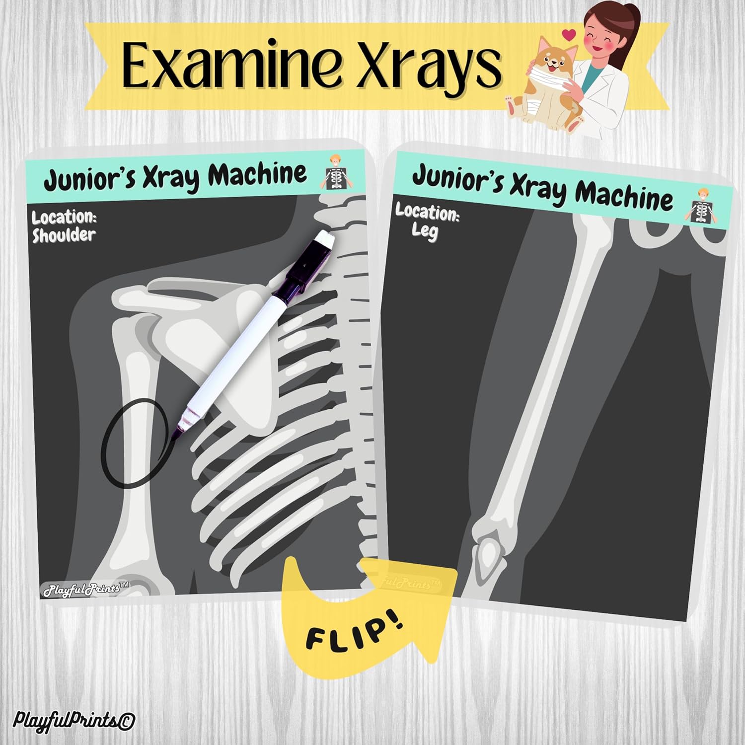 PlayfulPrints Vet Kit For Kids - Delightful Vet Playset