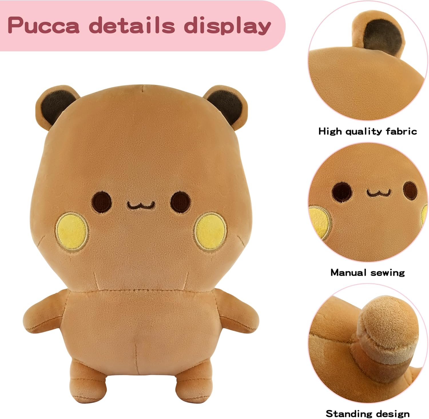 2 Pack White Bear and Brown Bear Plush Stuffed Animals