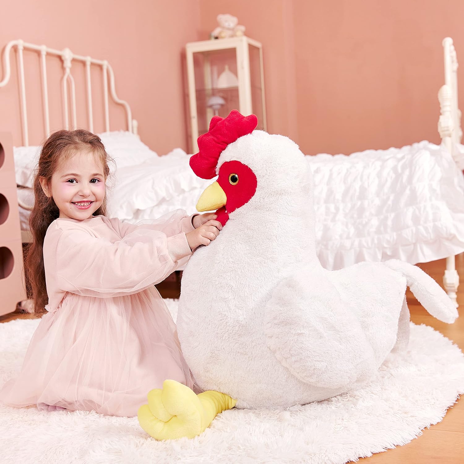 IKASA Giant Chicken Plush Stuffed Animal Toy 23 Inch Big Size