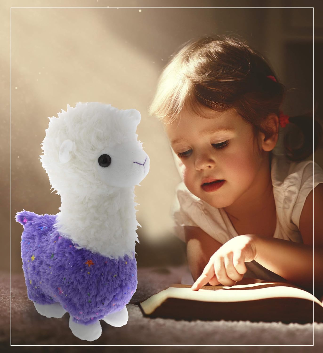 DolliBu Sparkle Purple Llama Plush 115 Inch 1