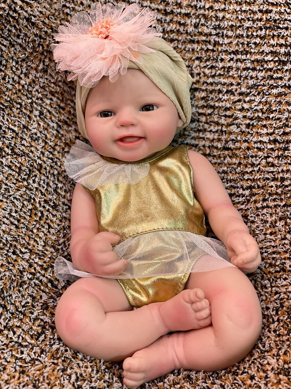 15 Inch Soft Silicone Baby Girl Doll - Lifelike Toy for Kids