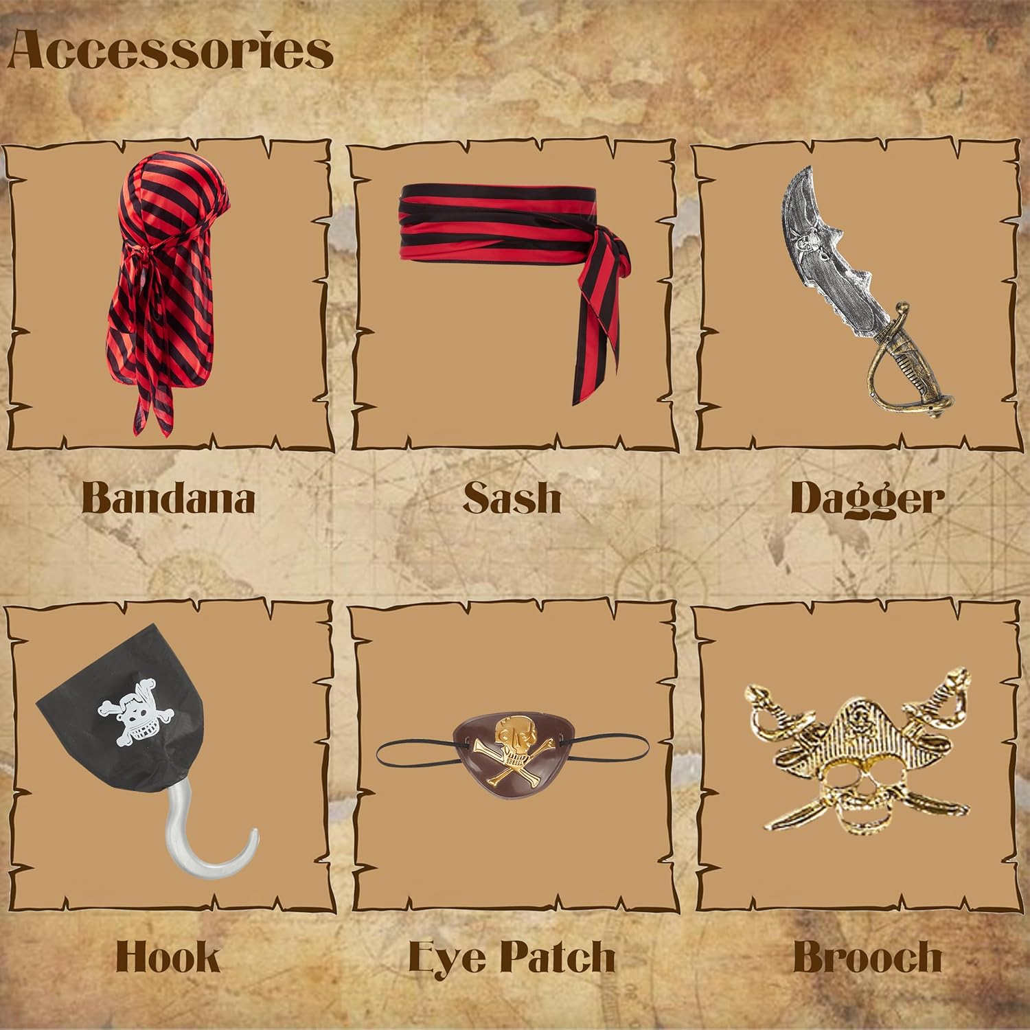 Kosgraiy Kid Pirate Costume with Accessories