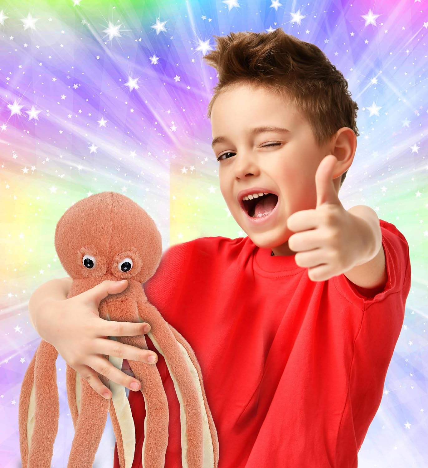 DolliBu Orange Octopus Super Soft Plush Toy 15 Inches