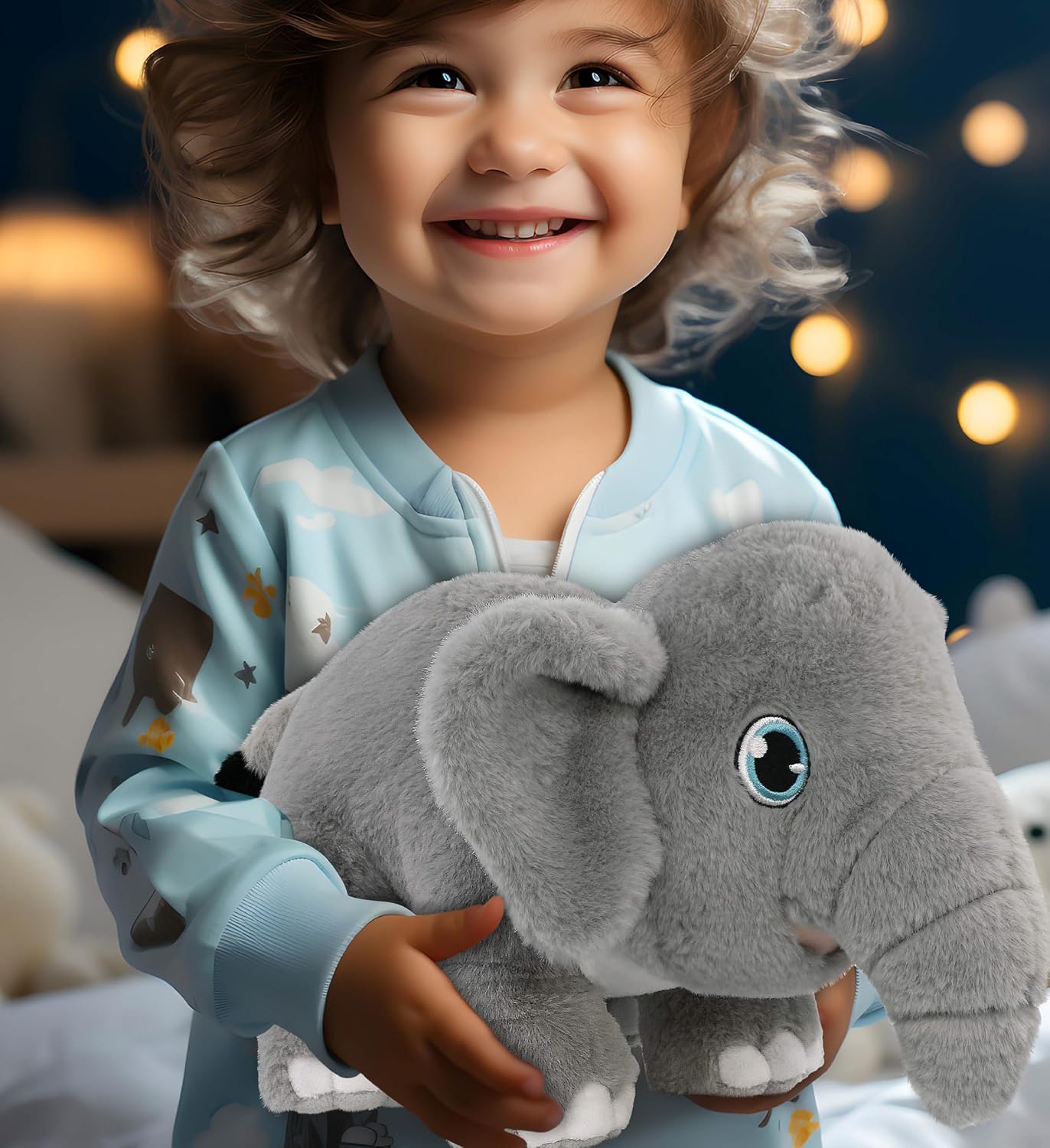 DolliBu Elephant Eco-Friendly Plush Toy 14 Inch Huggable Soft Playtime Stuffed Animal