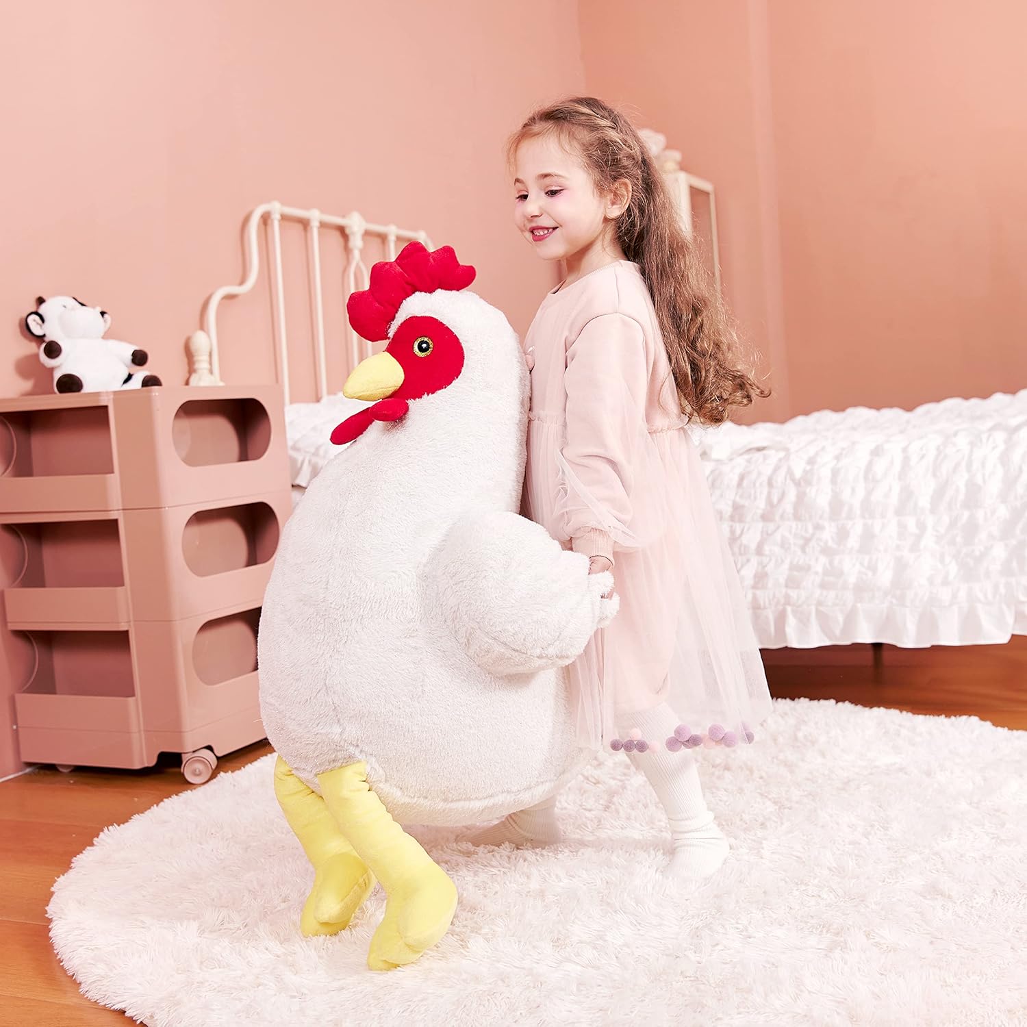 IKASA Giant Chicken Plush Stuffed Animal Toy 23 Inch Big Size