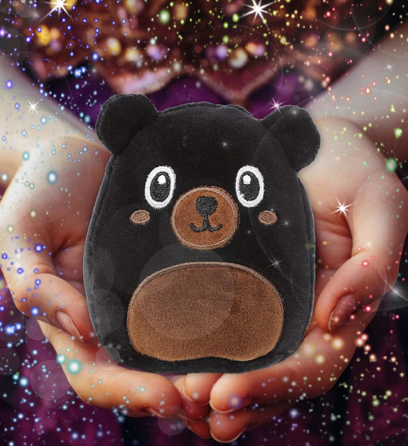DolliBu Snug Mooshies Black Bear Stuffed Animal - 4 Inch