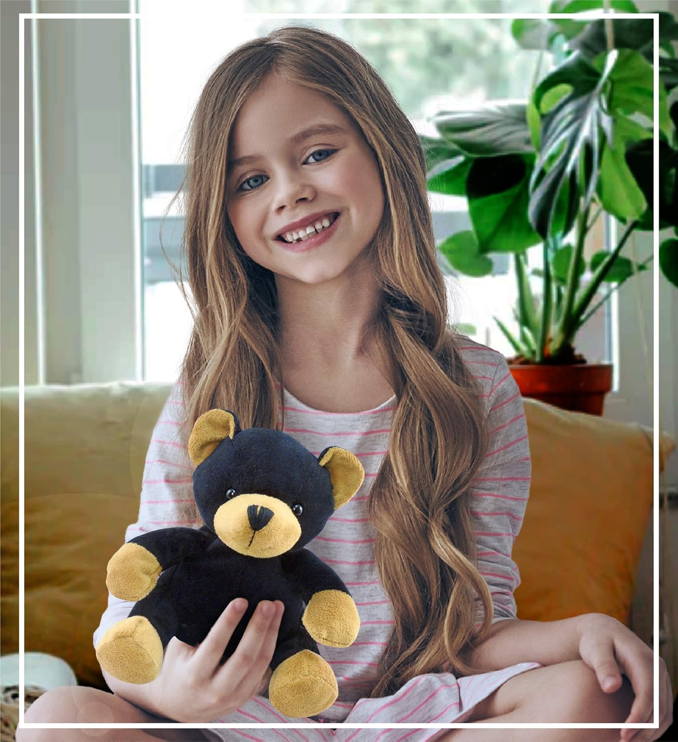 DolliBu Plush Black Bear - Soft Huggable 6 Inch Stuffed Animal