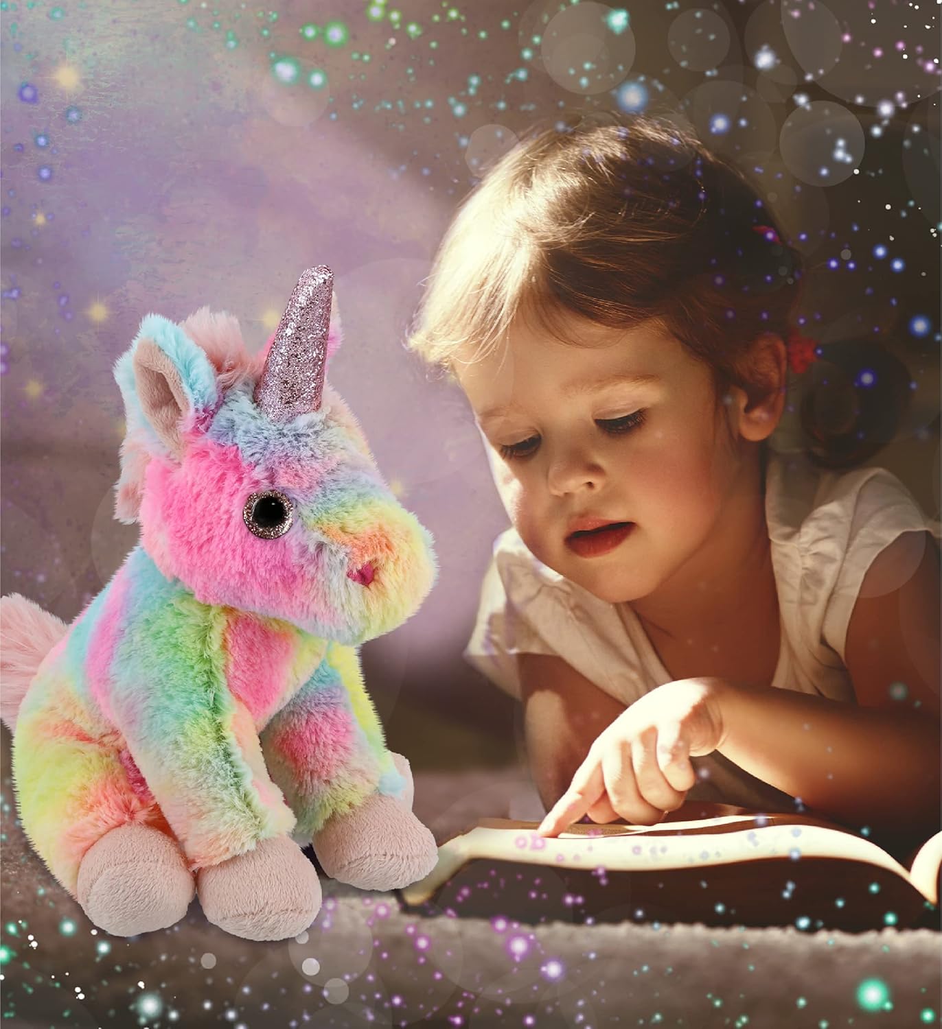 DolliBu Rainbow Unicorn Plush Toy - 9 Inch
