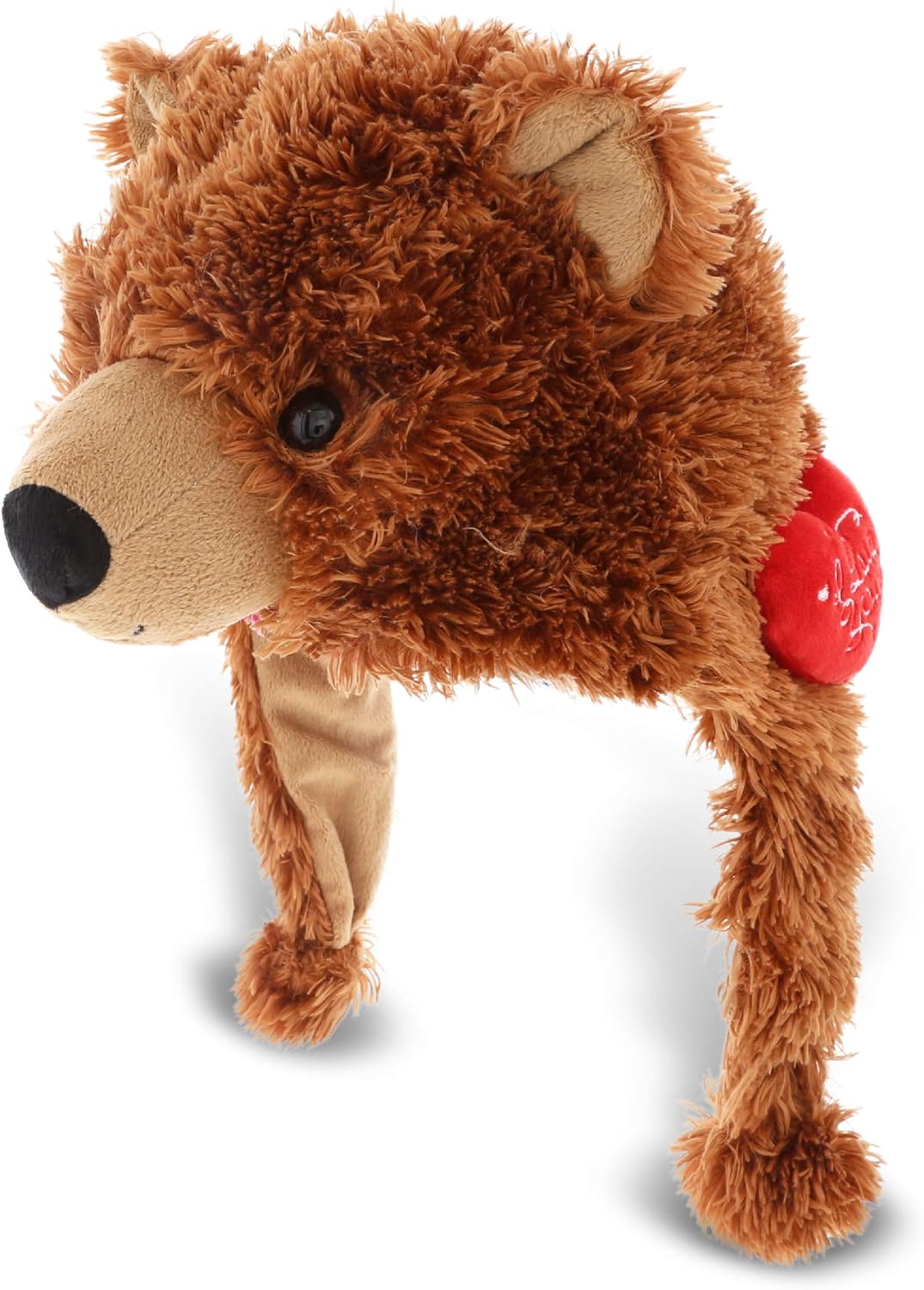 DolliBu I Love You Valentine Grizzly Bear Hat - 16 Inches