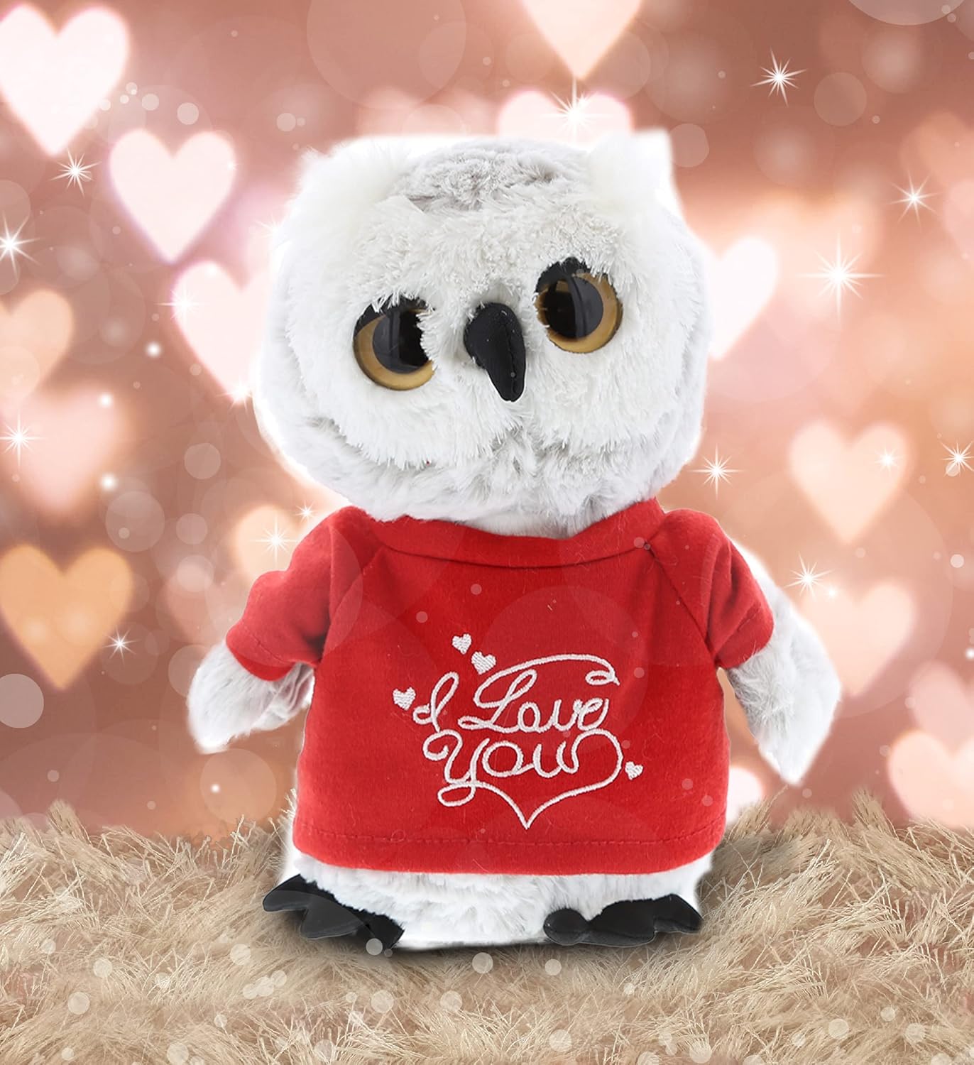 DolliBu I Love You Grey Owl Plush 9 Inches