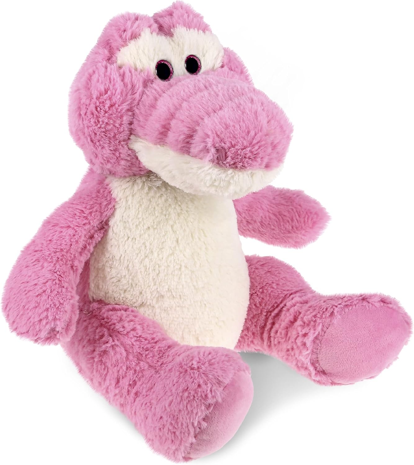 DolliBu Plush Alligator Toy - 10 Inch Soft Huggable Sitting Pink Plush