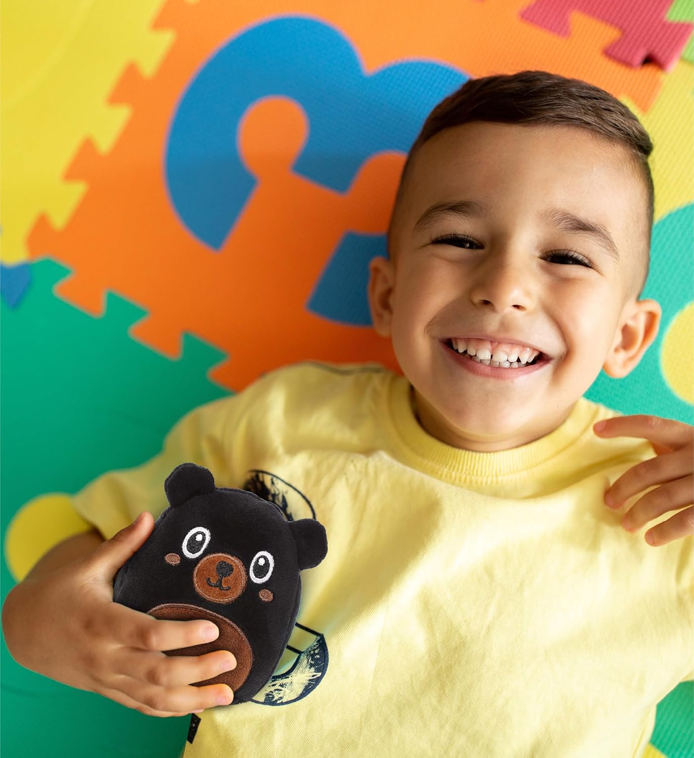DolliBu Snug Mooshies Black Bear Stuffed Animal - 4 Inch