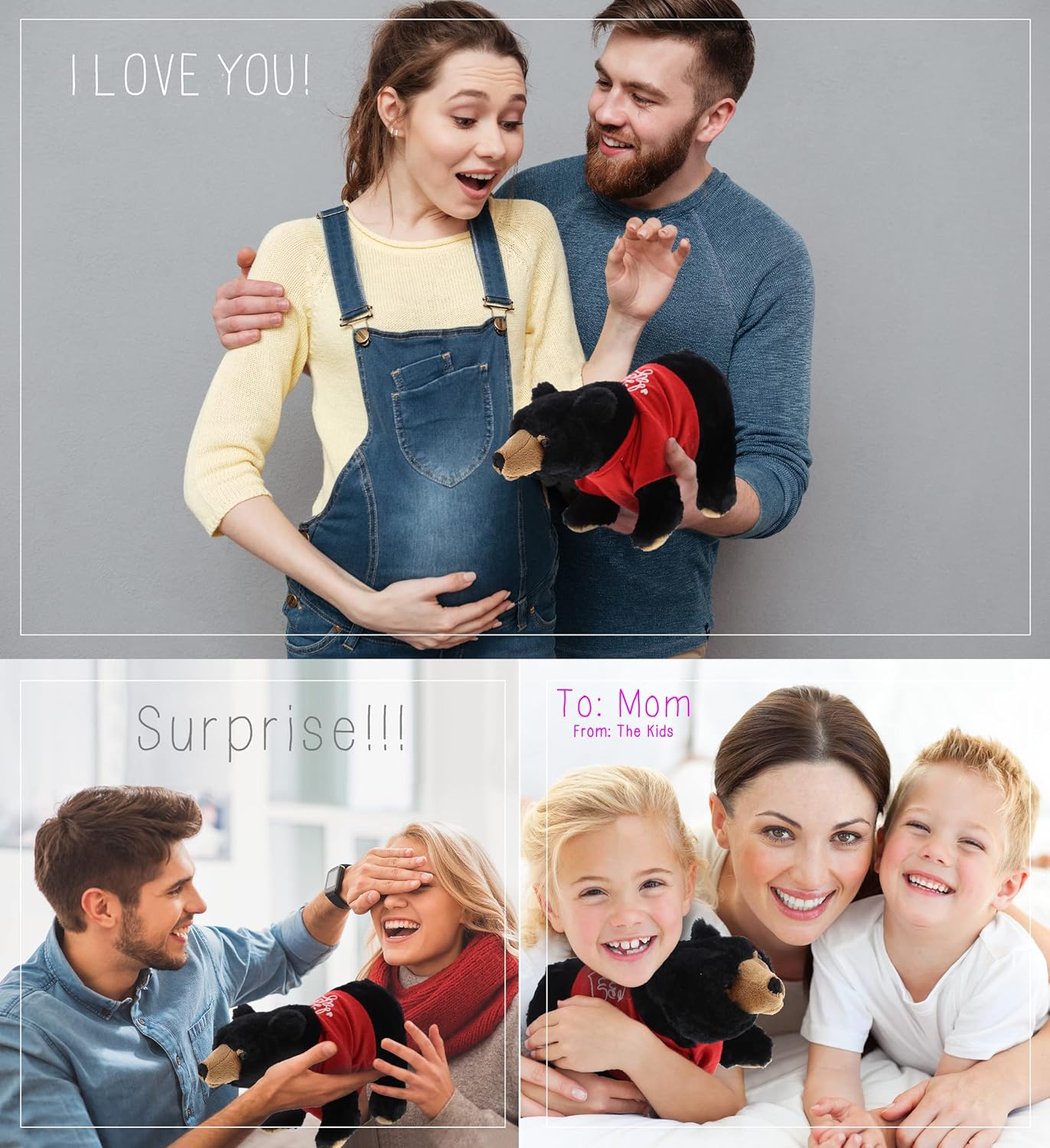 DolliBu Personalized I Love You Black Bear Plush Toy 1