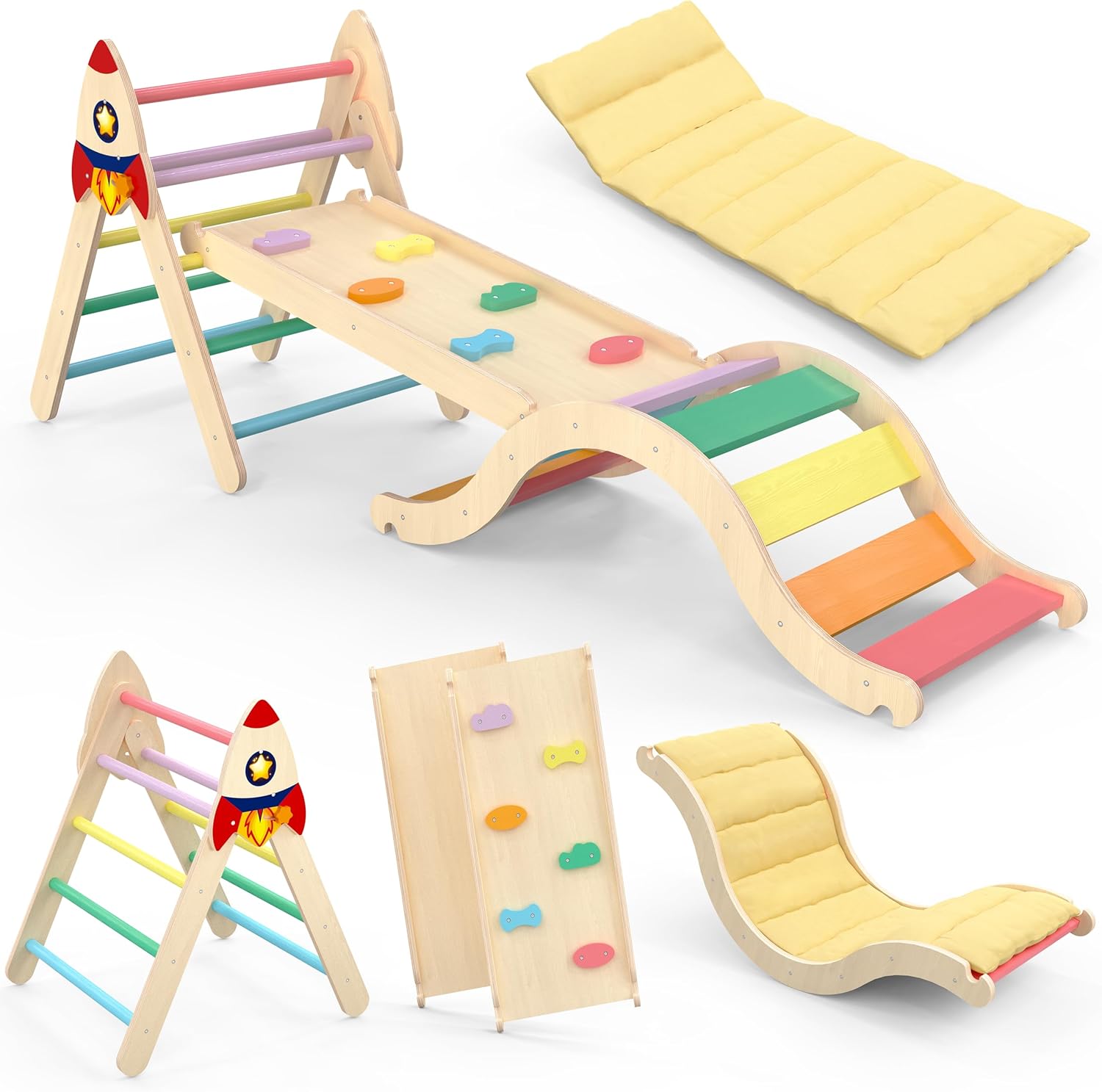 KidsBuddy Pikler Triangle Set for Toddlers 1-3