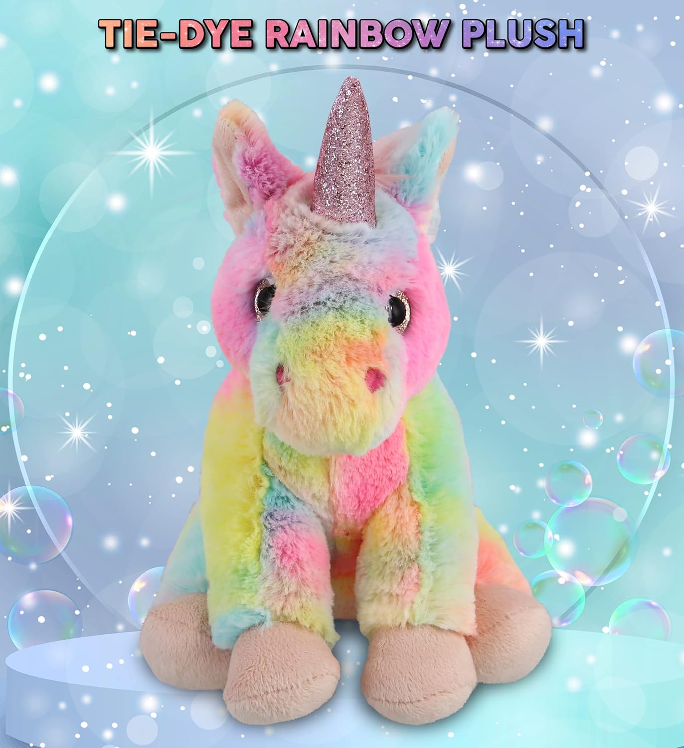 DolliBu Rainbow Unicorn Plush Toy - 9 Inch