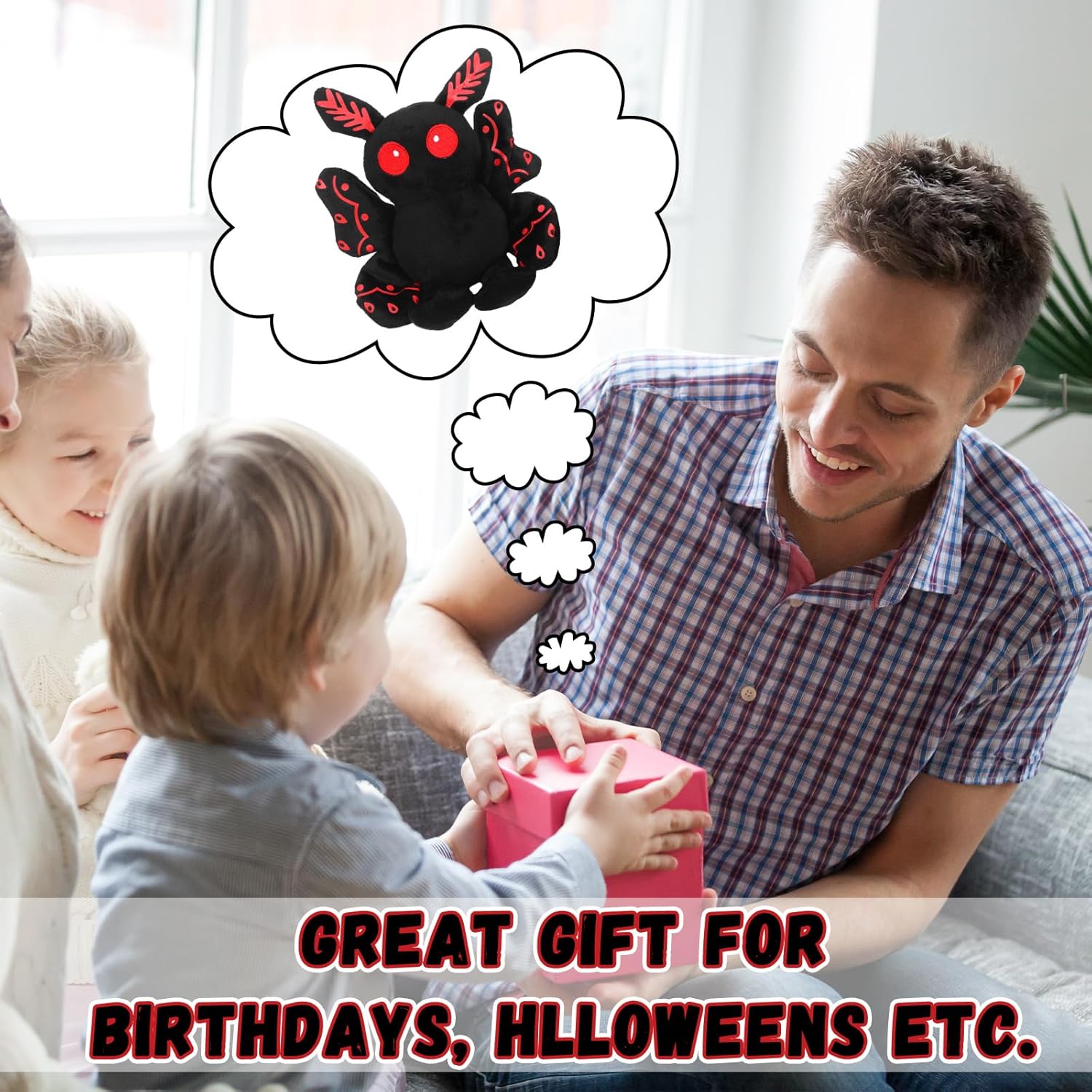 Jenaai Christmas Mothman Plush Toy for Kids