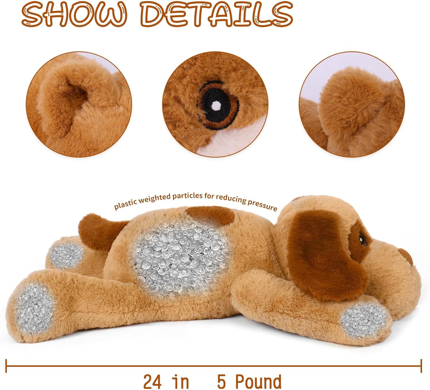 JellyMallow 5 lbs Weighted Plush Animal Pillow