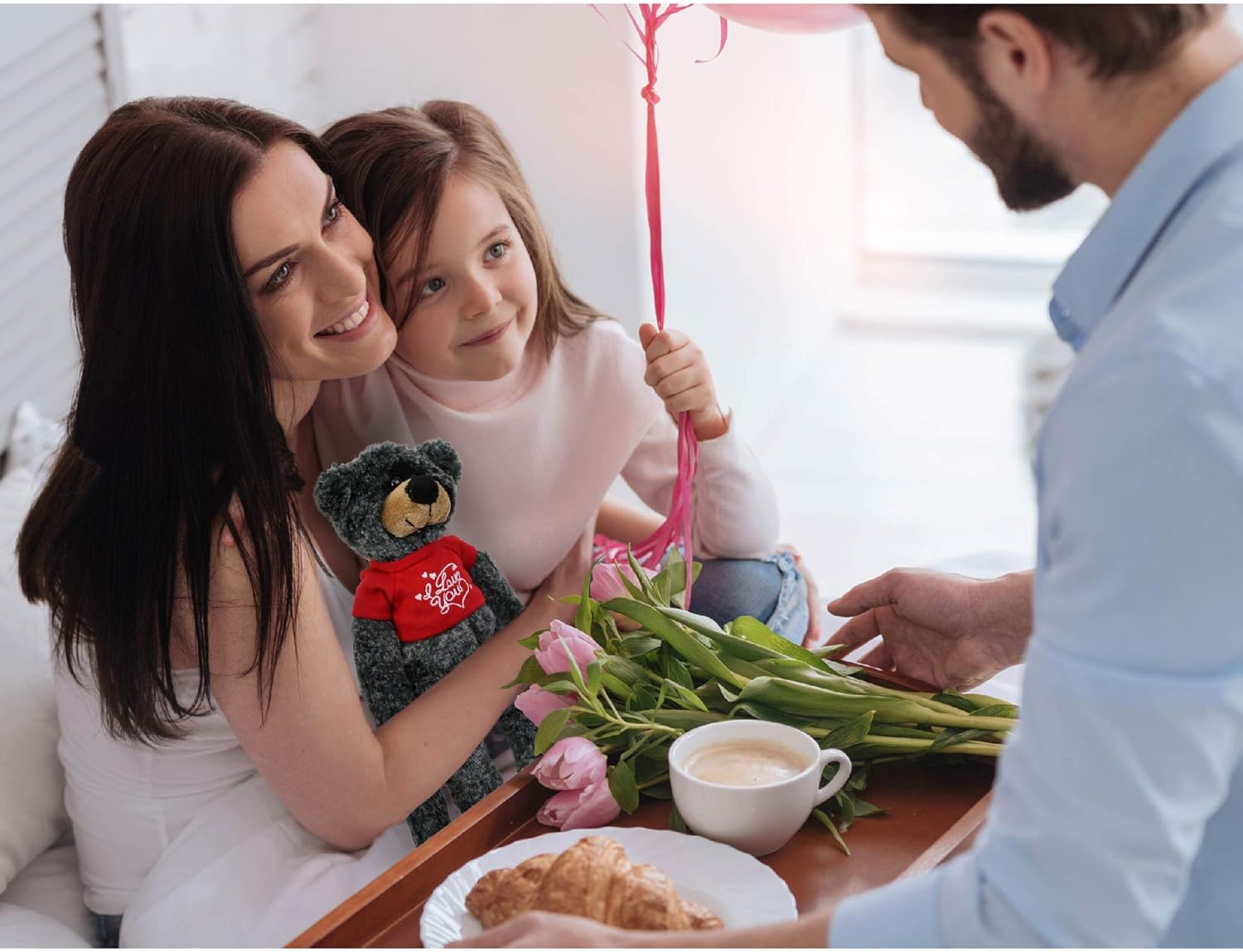 DolliBu I Love You Valentine Black Bear Plush - 21 Inches 1