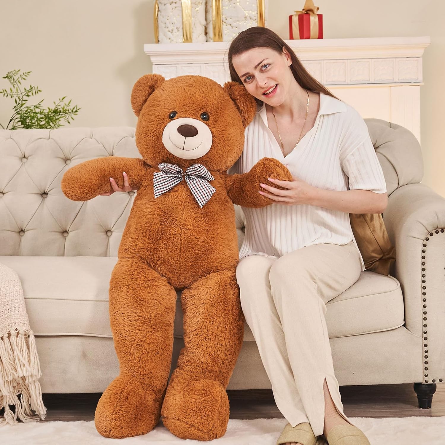 Giant Teddy Bear Plush Stuffed Animal 47 Inch Dark Brown