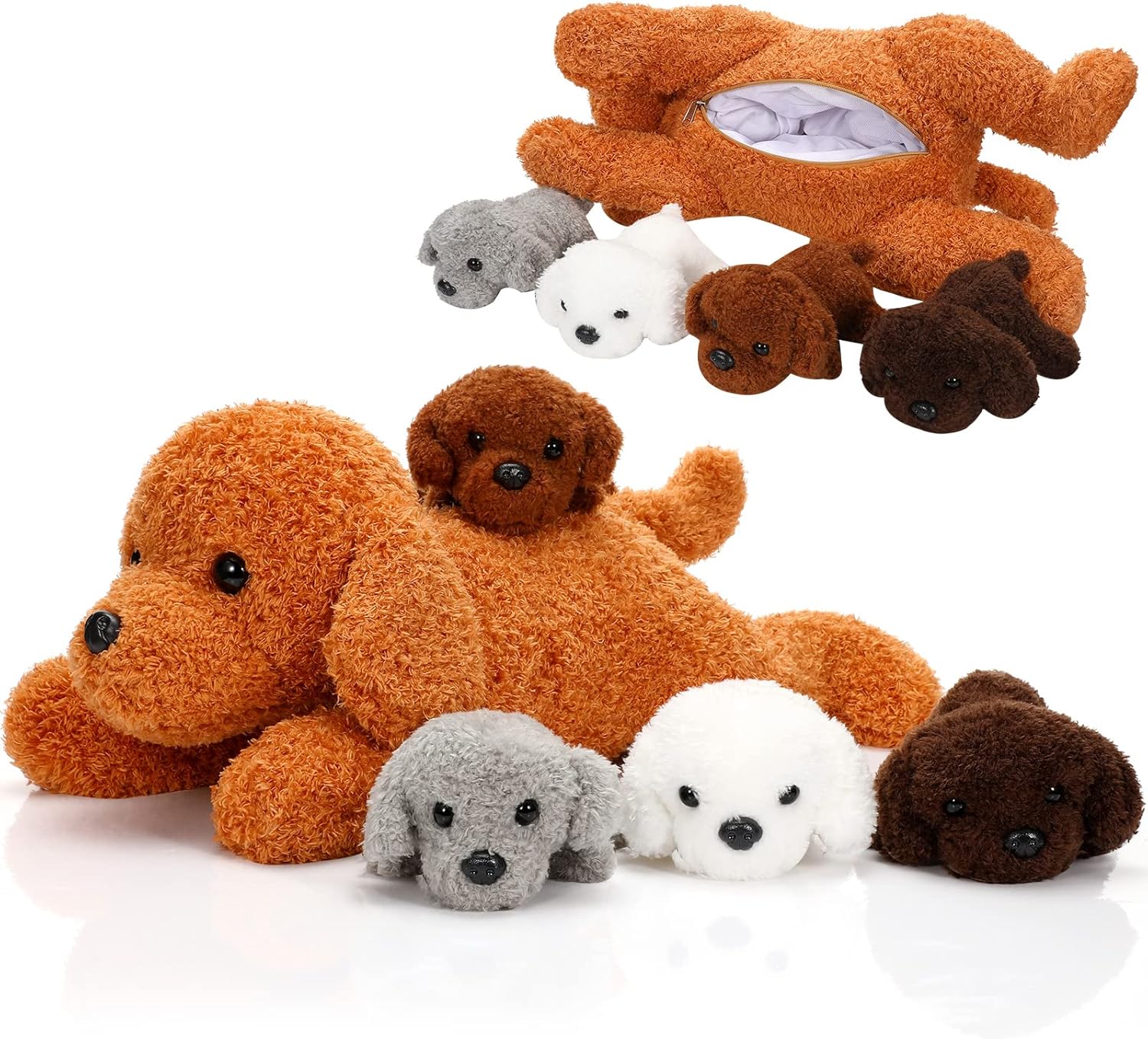 Skylety 5 Pcs Plush Dog Set with Cute Puppies