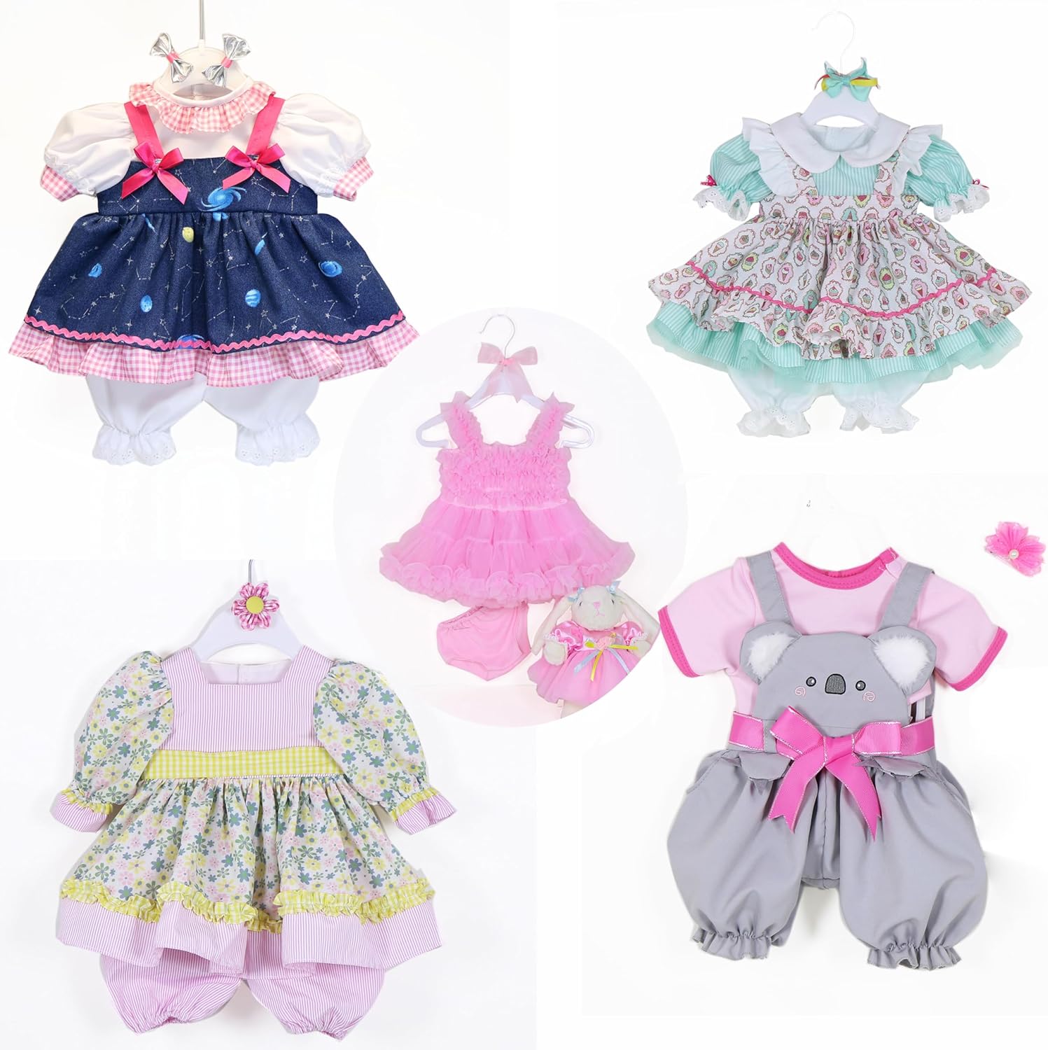 WAWA-HAOKEAI Reborn Doll Clothes Pink 20-22 Inch Sets