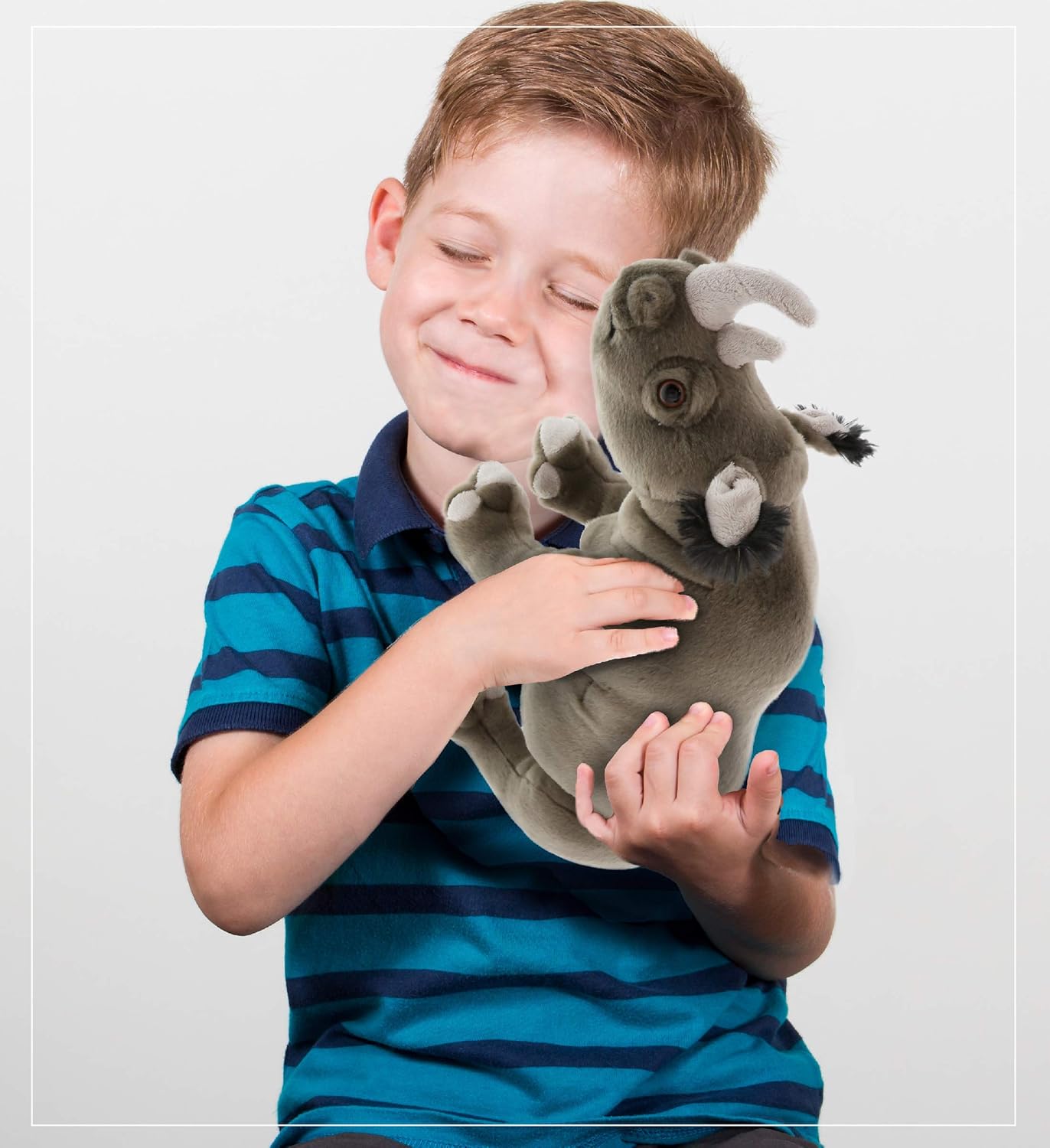 DolliBu Wild Stuffed Animal Soft Plush Rhino 14 Inch