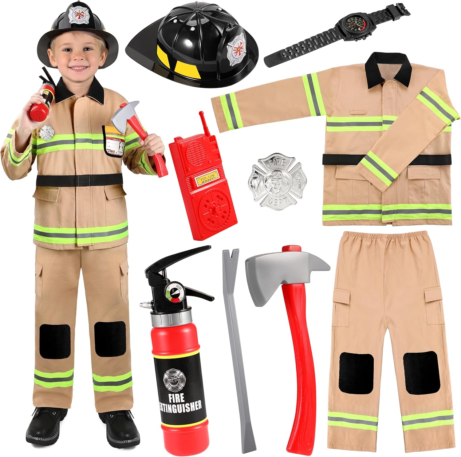 GIFTINBOX Firefighter Costume for Boys with Accessories