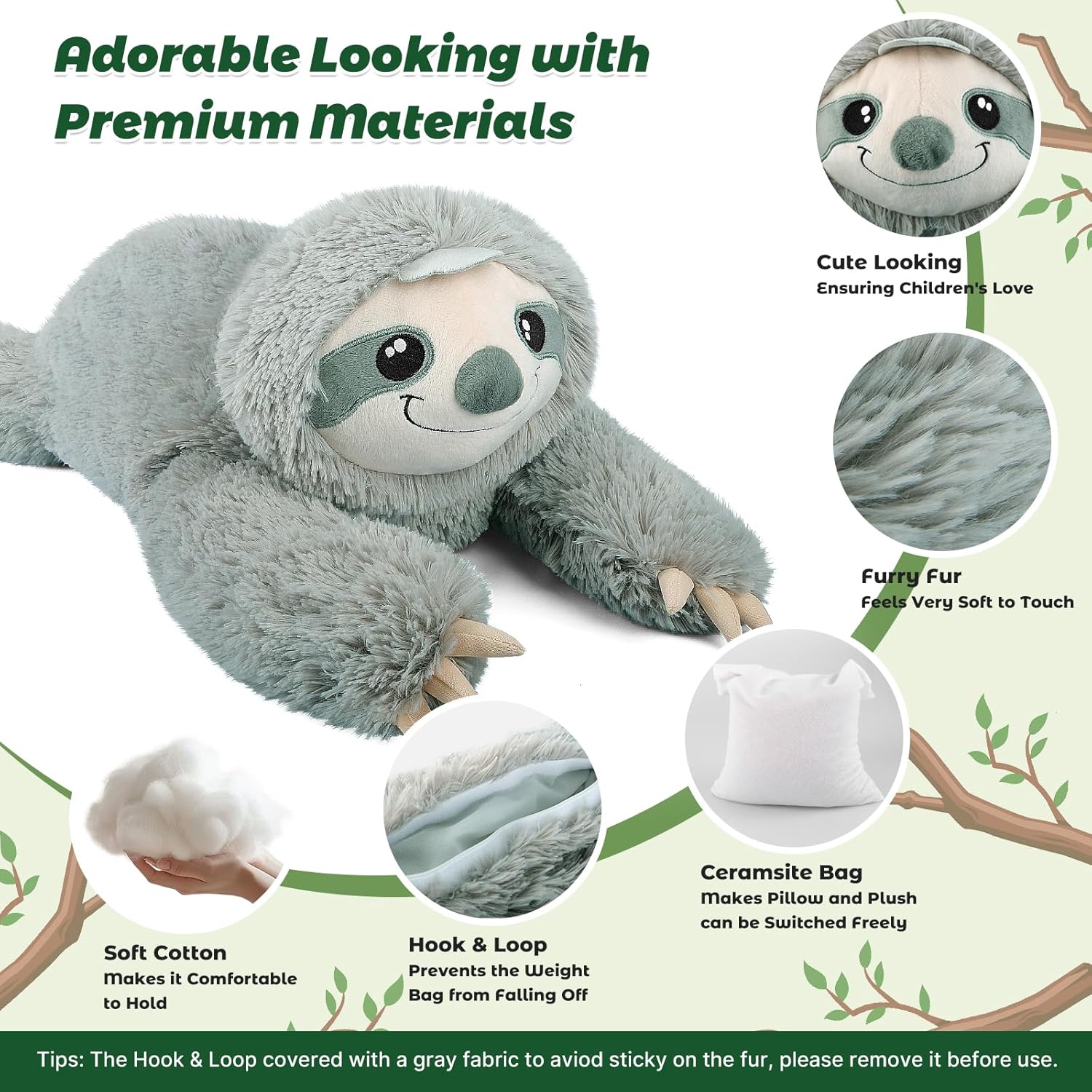 Bobbie Laxi 27 Sloth Weighted Plush Toy for Kids Adults